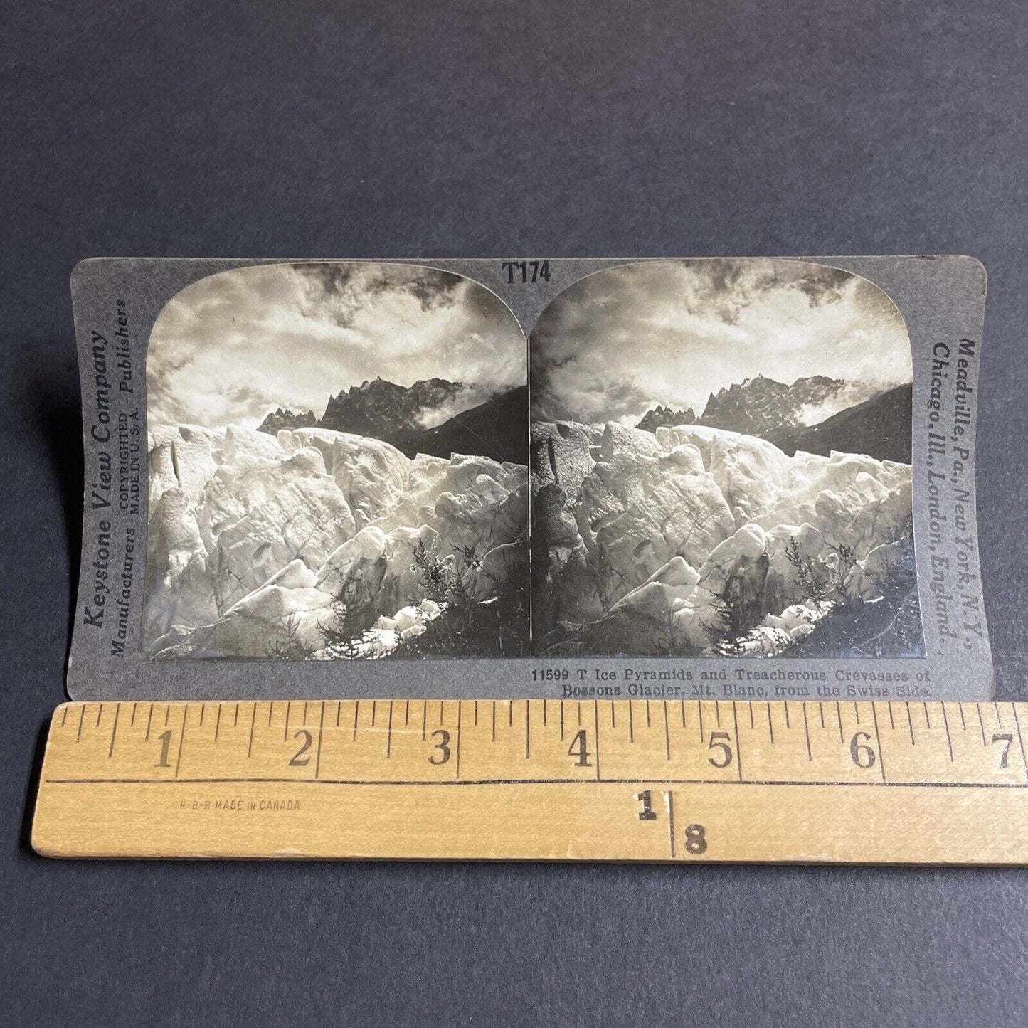 Antique 1910s Mont Blanc Glacier Switzerland Swiss Stereoview Photo Card P4245