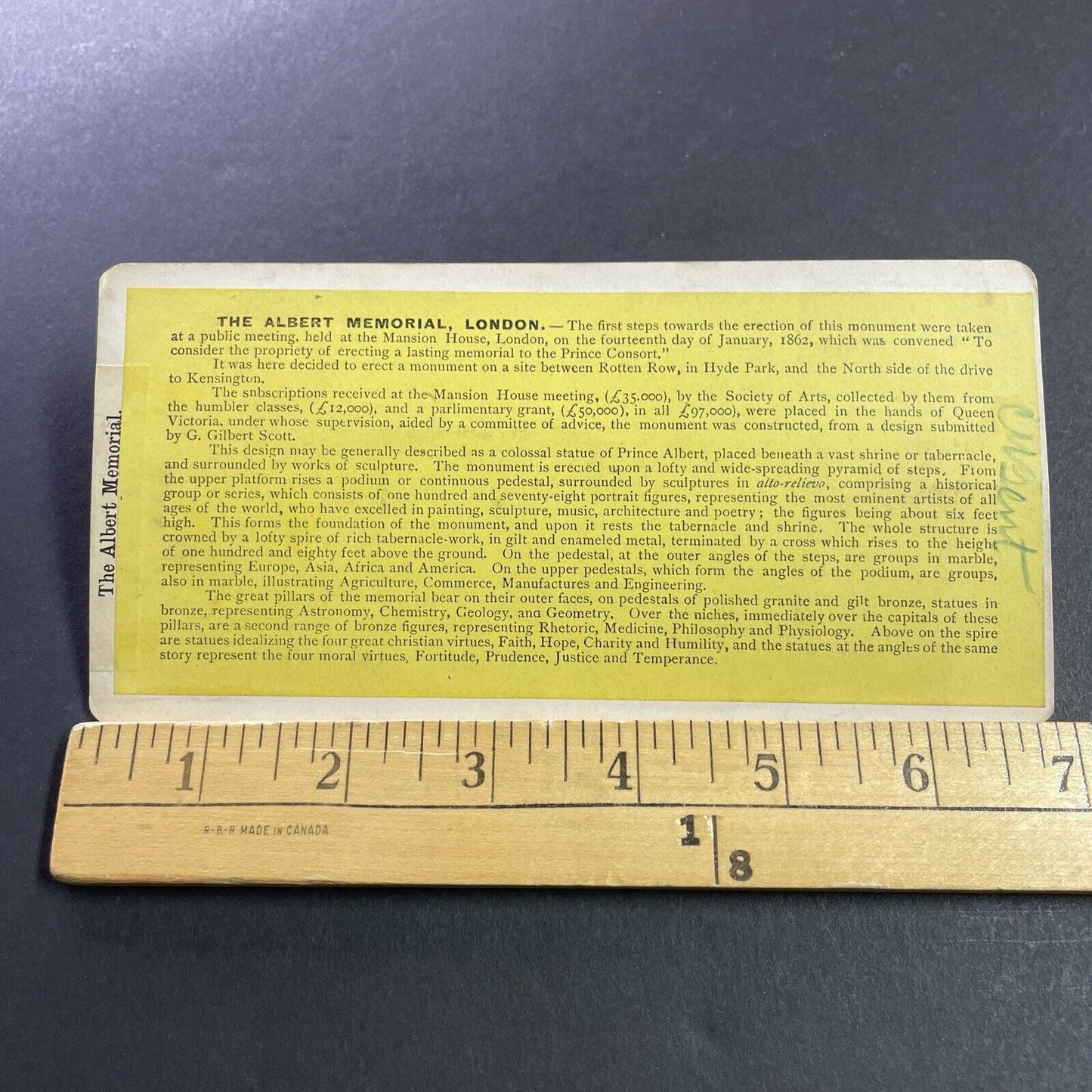 Antique 1870s The Albert Memorial London England Stereoview Photo Card P4036