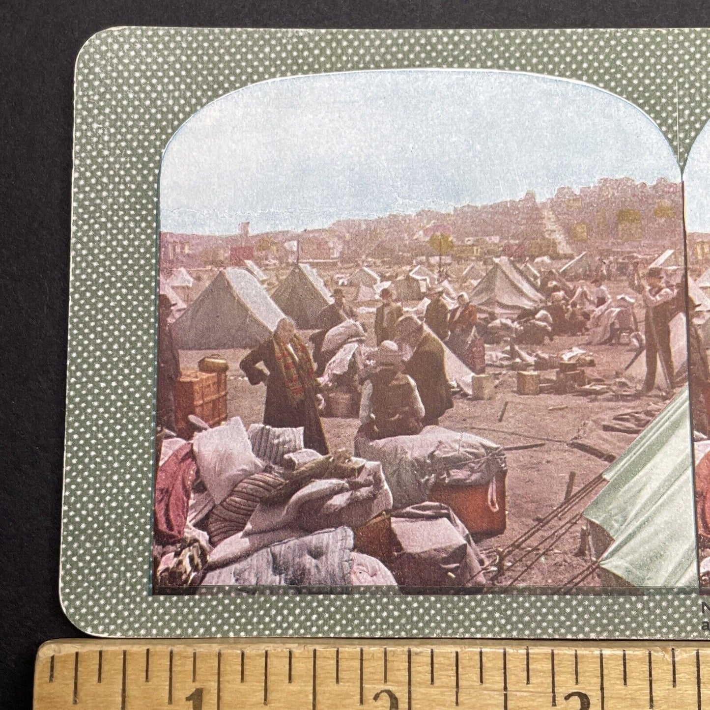 Antique 1910s San Francisco Earthquake Refugees Stereoview Photo Card 2300-33