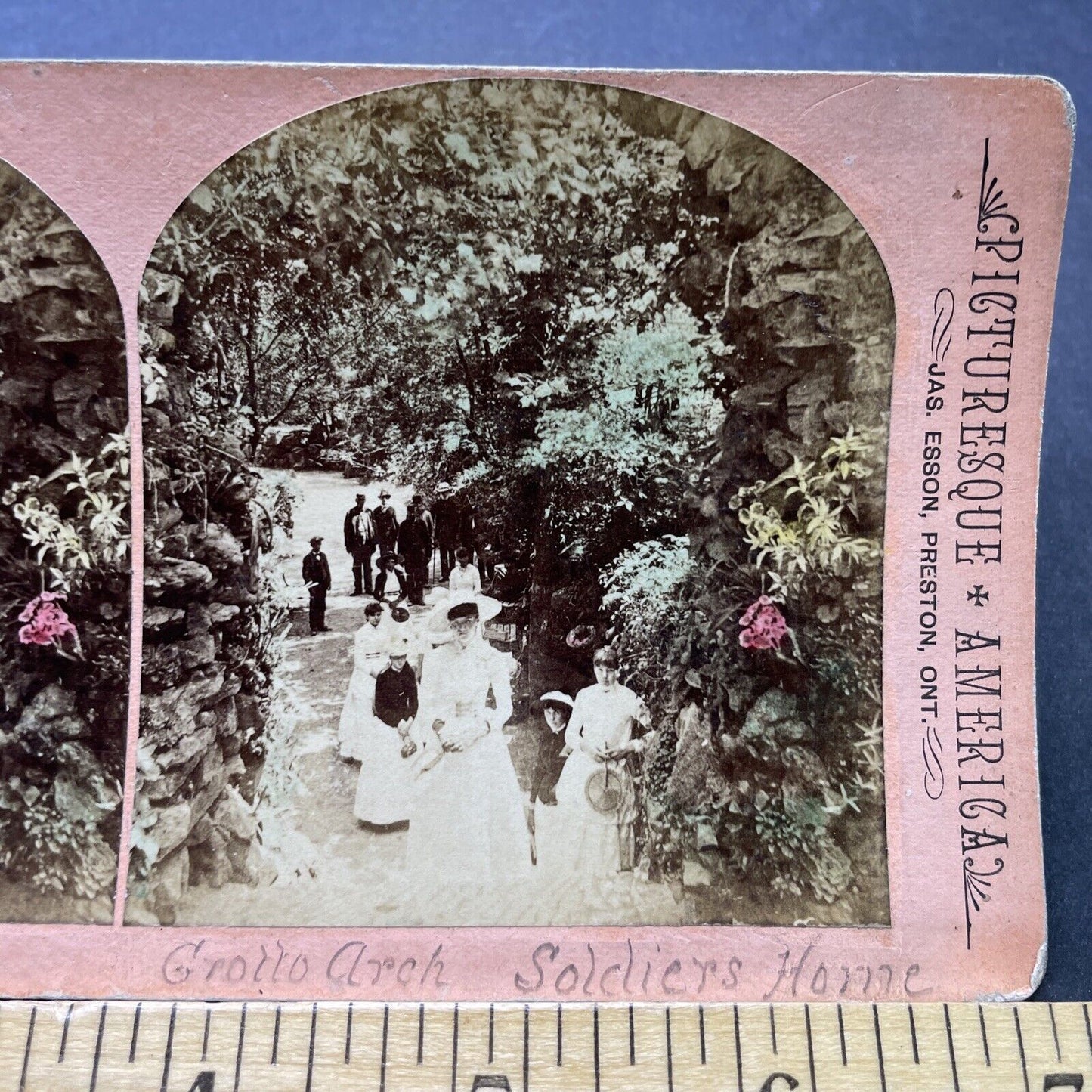 Antique 1902 Grotto Arch View Dayton Ohio Gardens Stereoview Photo Card P2485