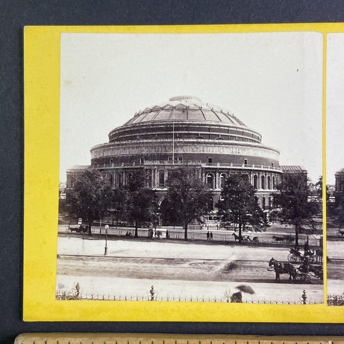 Royal Albert Hall Grand Opening Stereoview London England Antique c1871 X3600