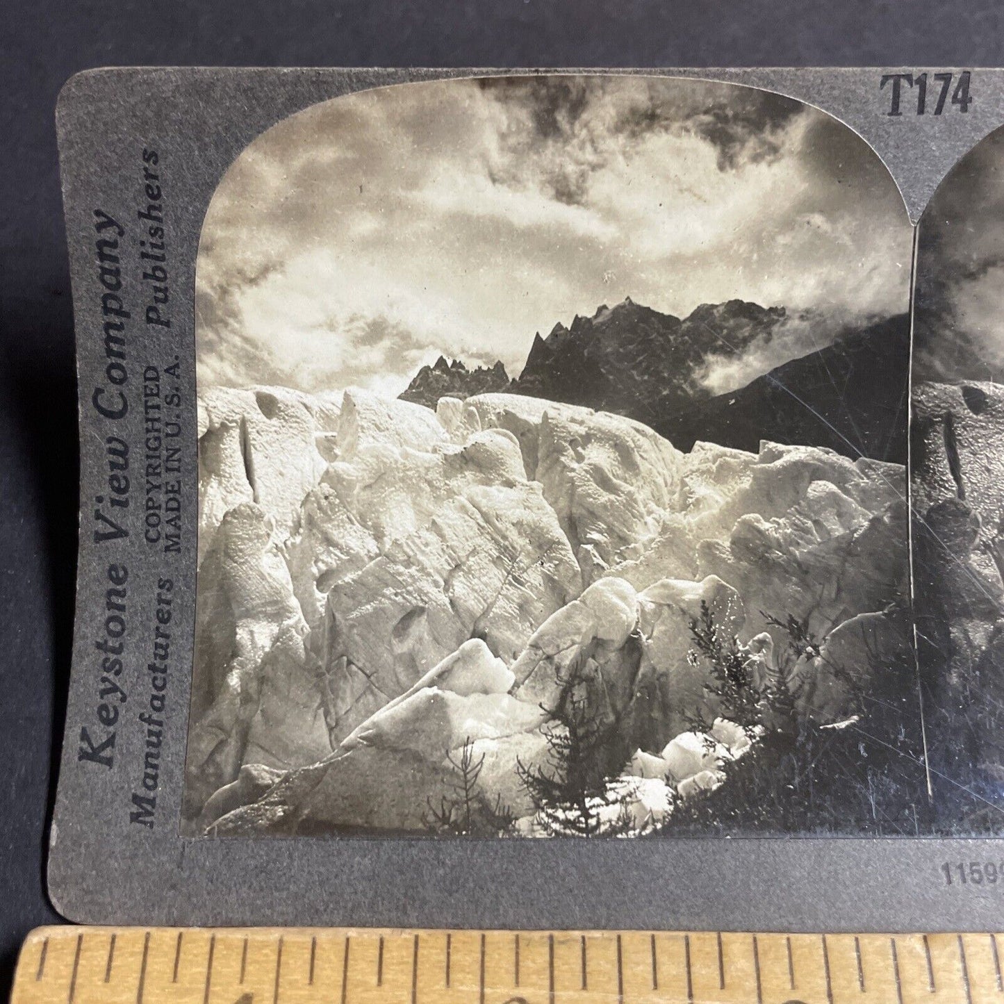 Antique 1910s Mont Blanc Glacier Switzerland Swiss Stereoview Photo Card P4245