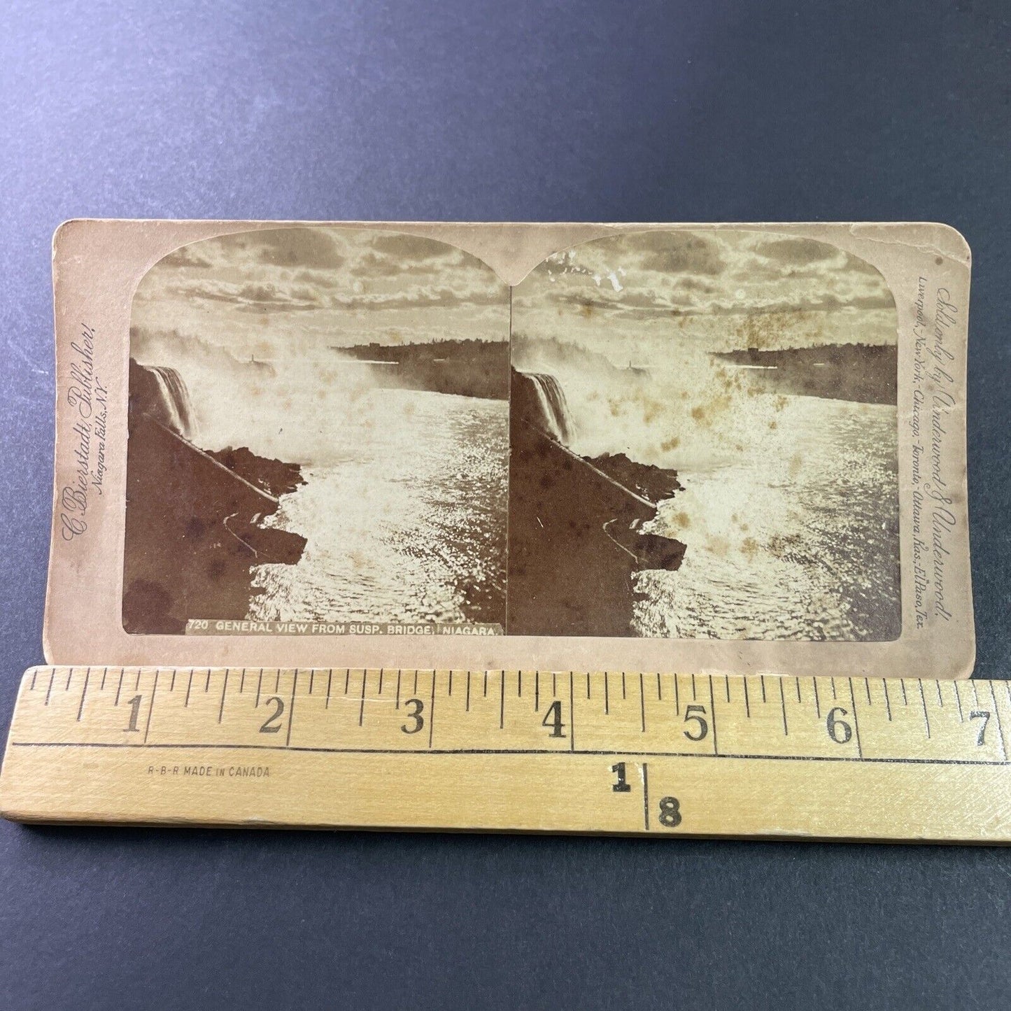 Antique 1880s Niagara Falls New York At Dusk Stereoview Photo Card P3305