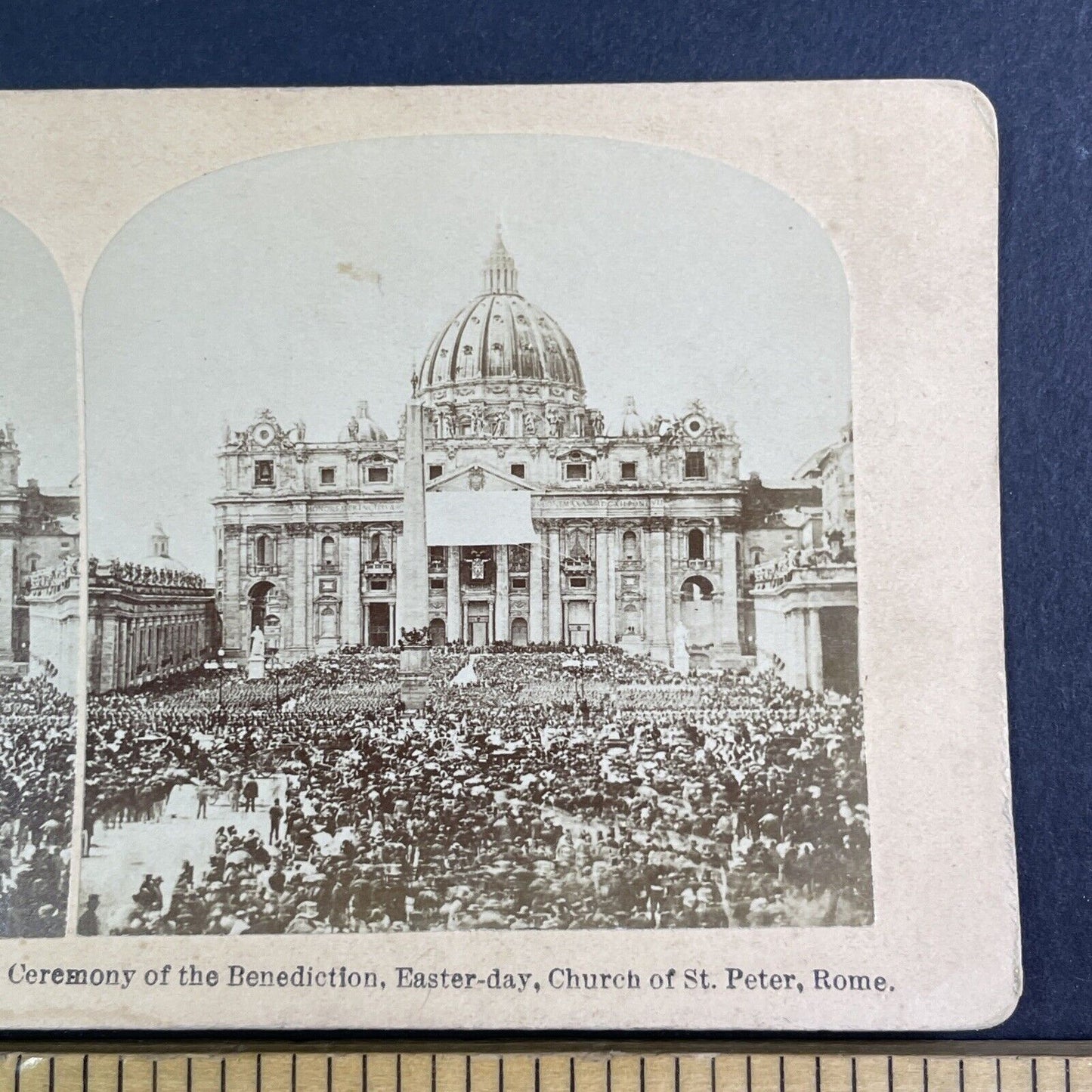 Easter Ceremony St. Peter's Basilica Stereoview Rome Italy Antique c1880 X3613