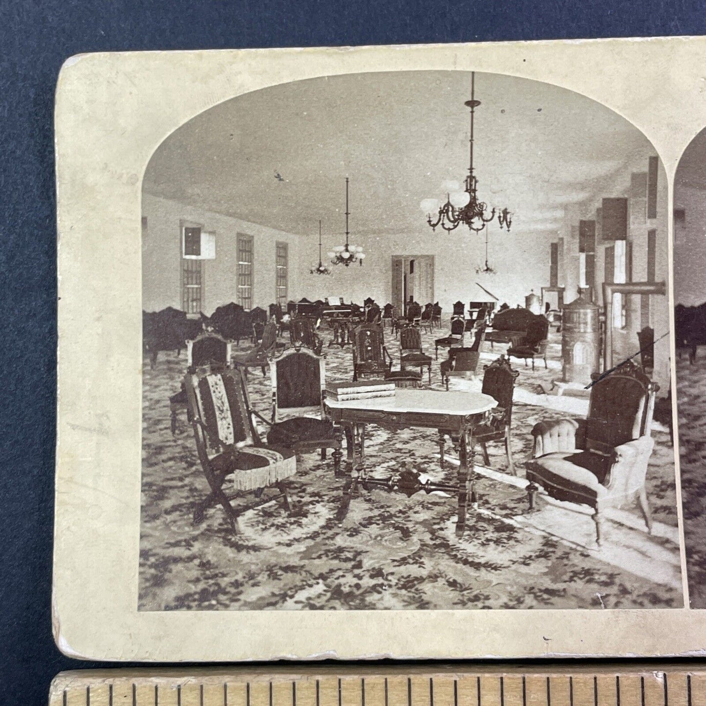 Inside The Fabyan House New Hampshire Stereoview Antique c1870s Y177
