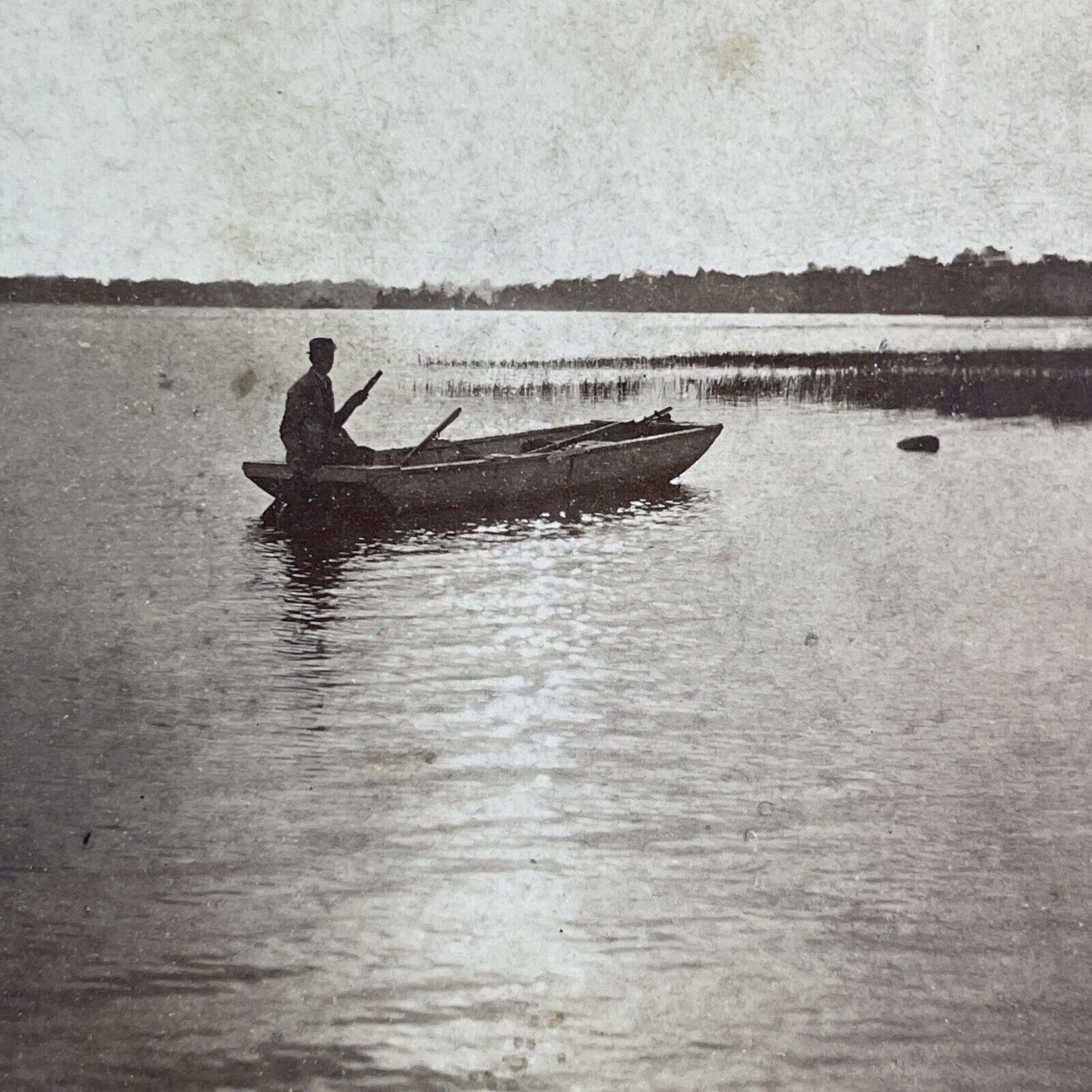 Rowboat Niagara River Near Falls Stereoview Charles Bierstadt c1880 Y2479