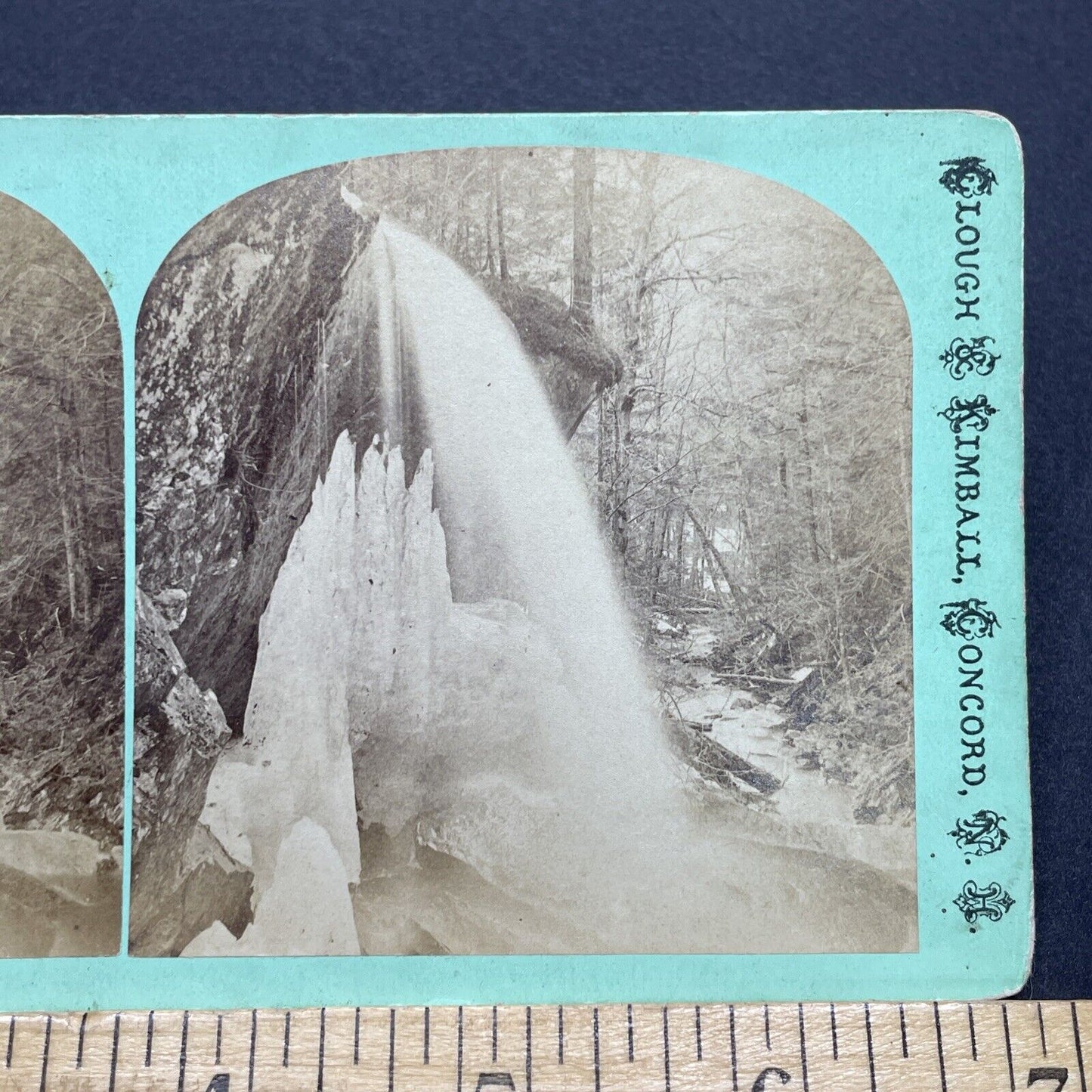 Antique 1870s Cuba Falls Mount Cube New Hampshire Stereoview Photo Card V1746