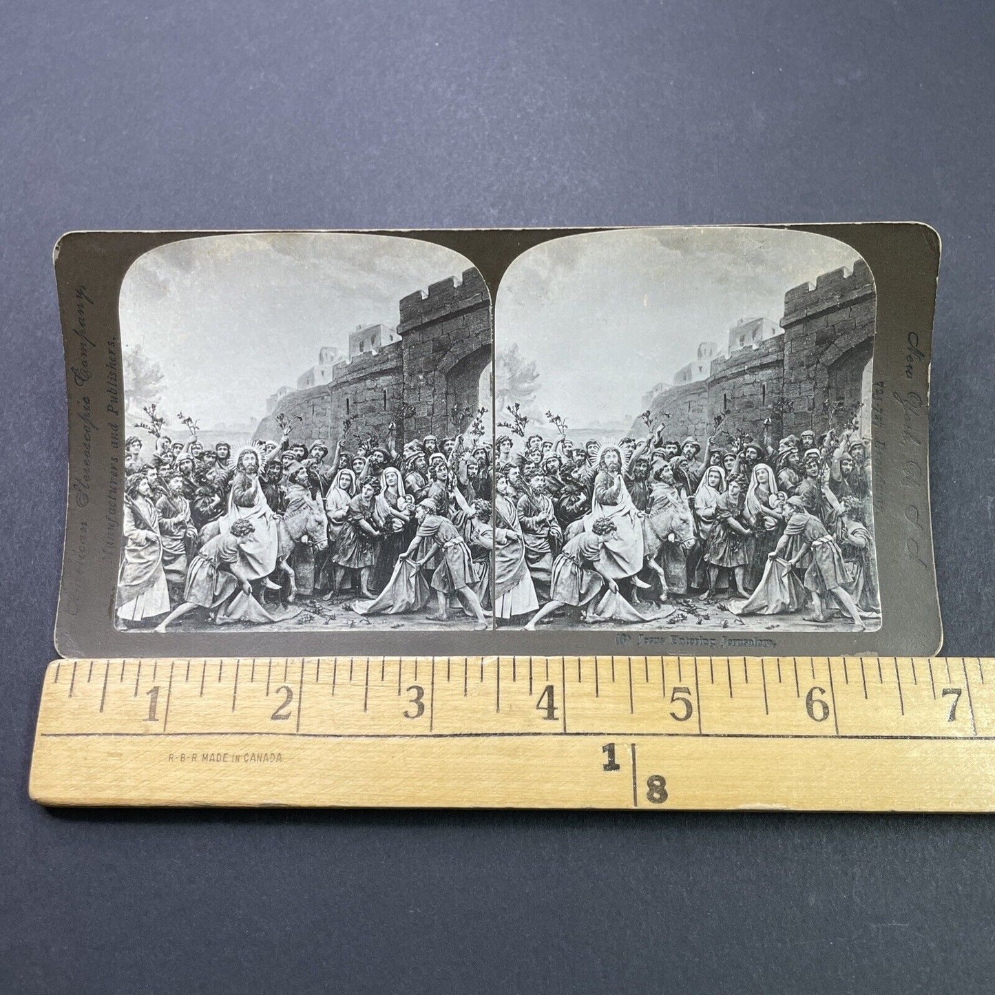 Antique 1880s Jesus Entering Jerusalem City Stereoview Photo Card P3129