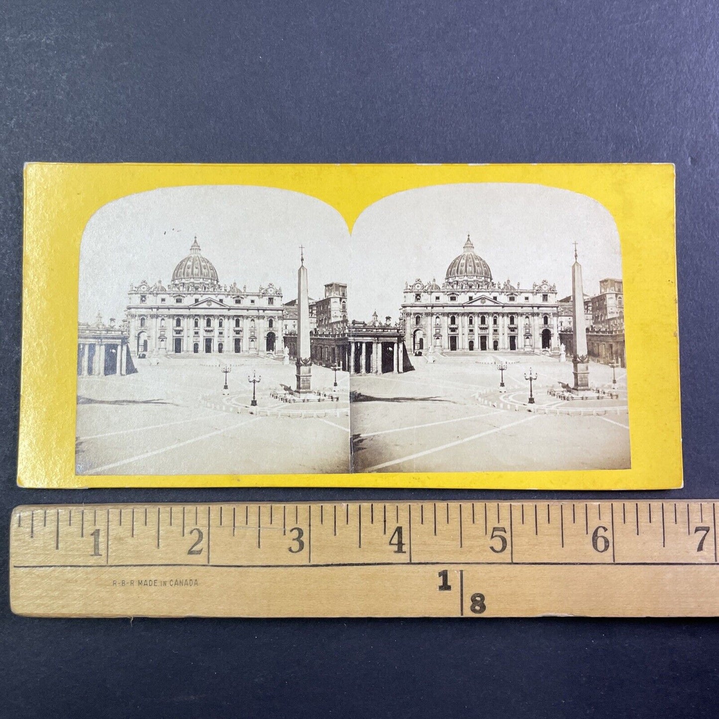 St. Peters Basilica Vatican Rome Italy Stereoview Antique c1860 X3848