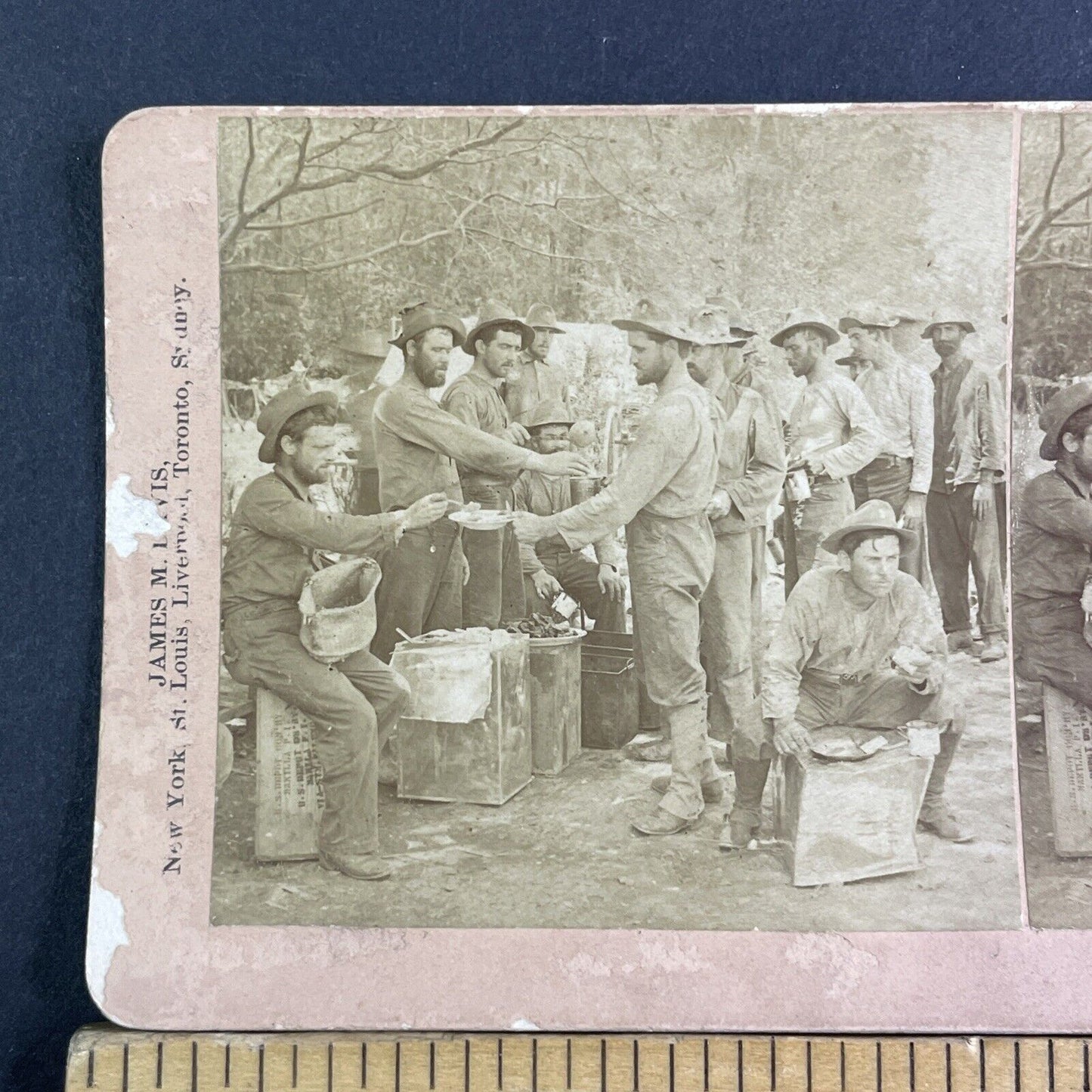 20th Kansas US Volunteer Infantry Regiment Stereoview Antique c1898 X3153