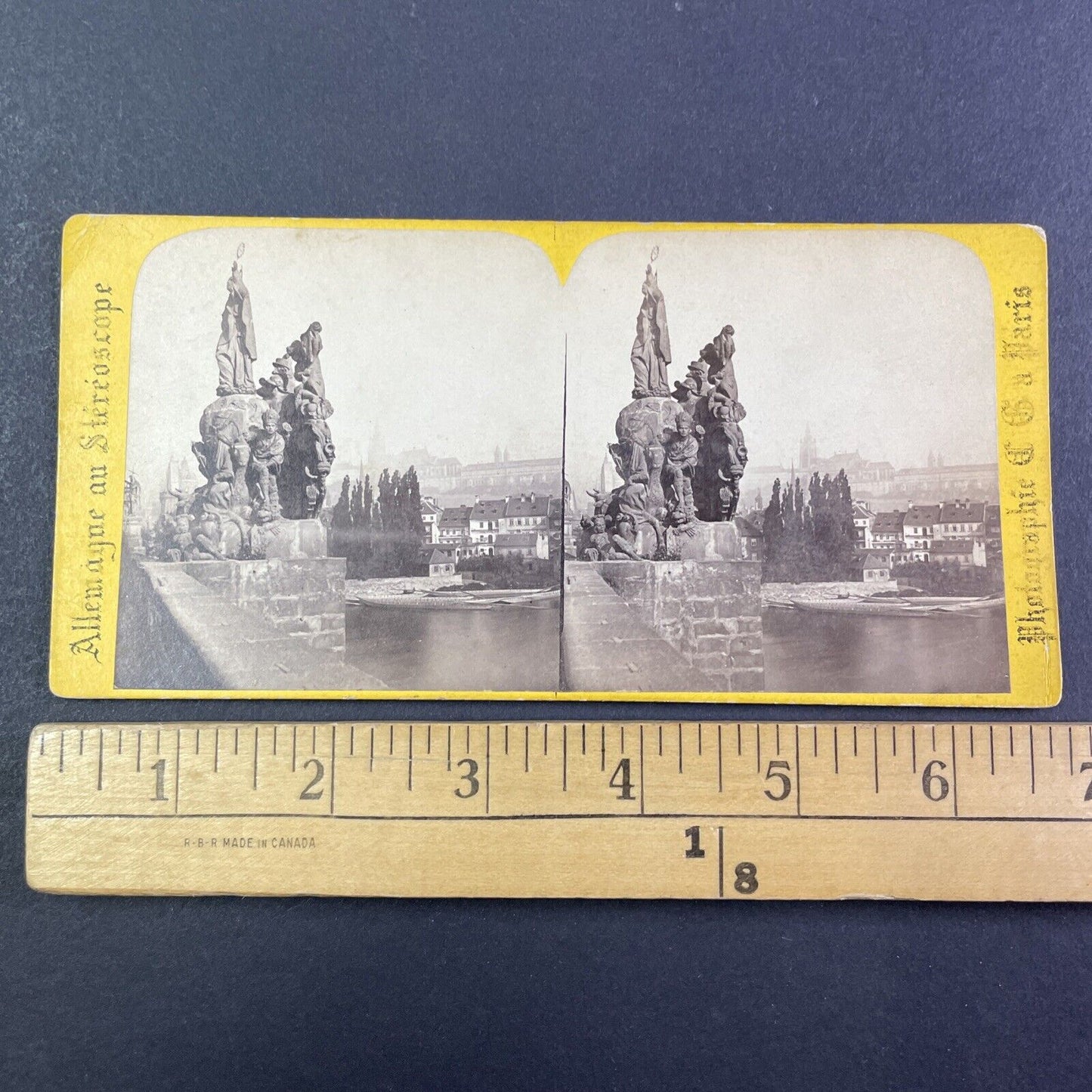 Francis Xavier Charles Bridge Prague Stereoview Czech Republic c1870s Y2205