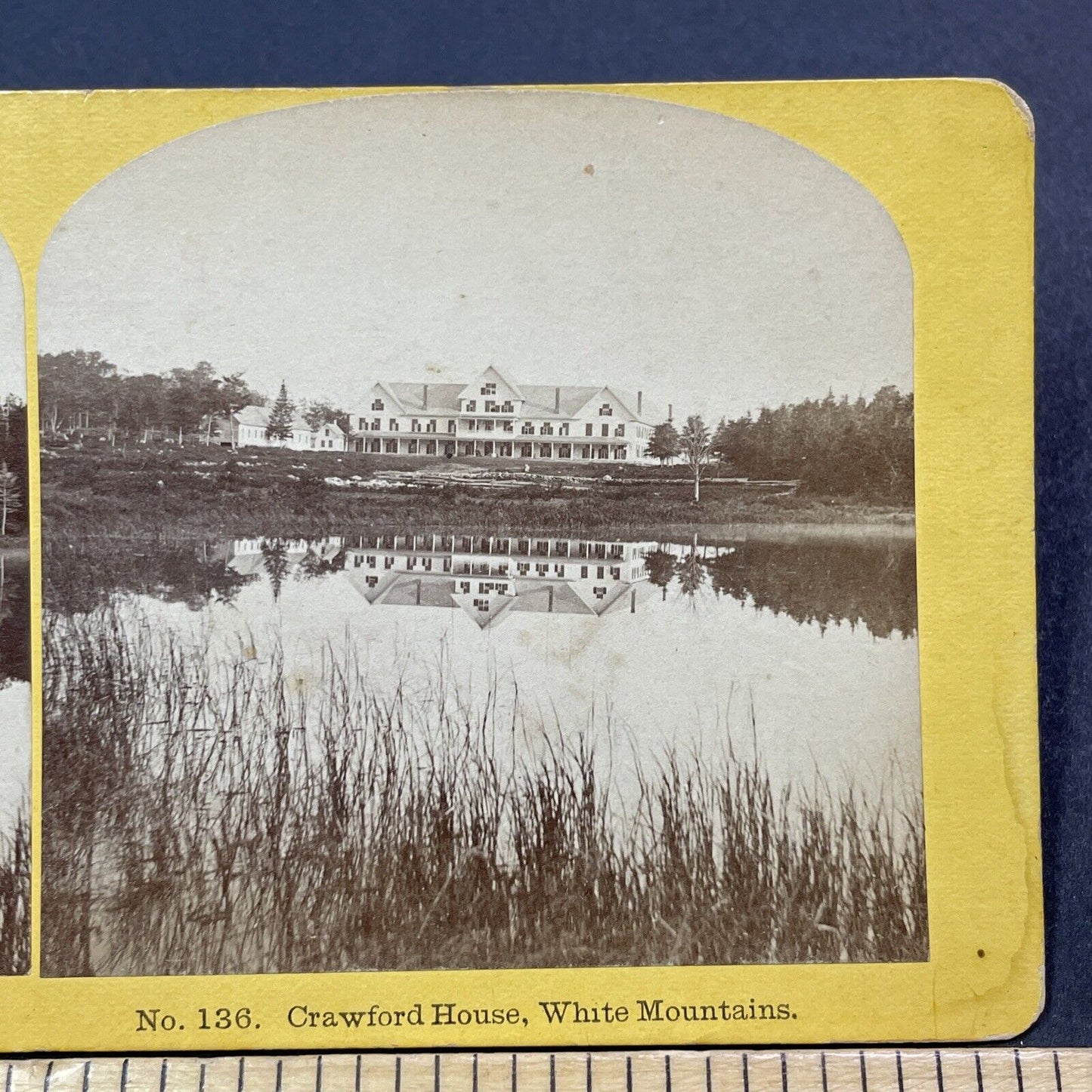 Antique 1870s Crawford House Hotel New Hampshire Stereoview Photo Card V1997