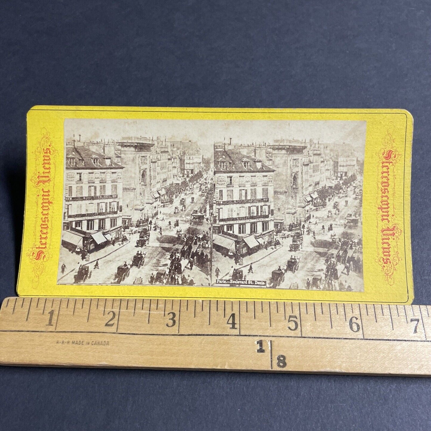 Antique 1870s The Main Street In Paris France Stereoview Photo Card P4610