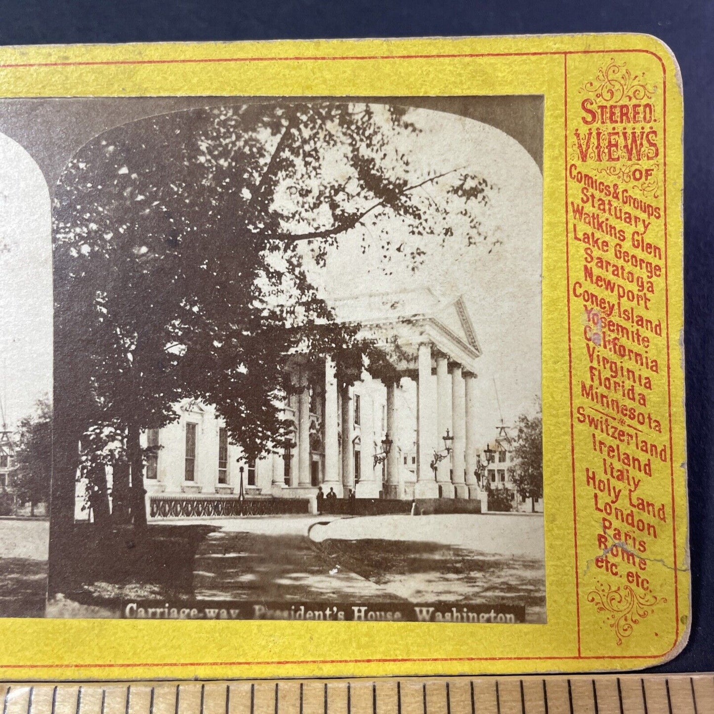 Antique 1870s The White House Washington DC Stereoview Photo Card P381-17