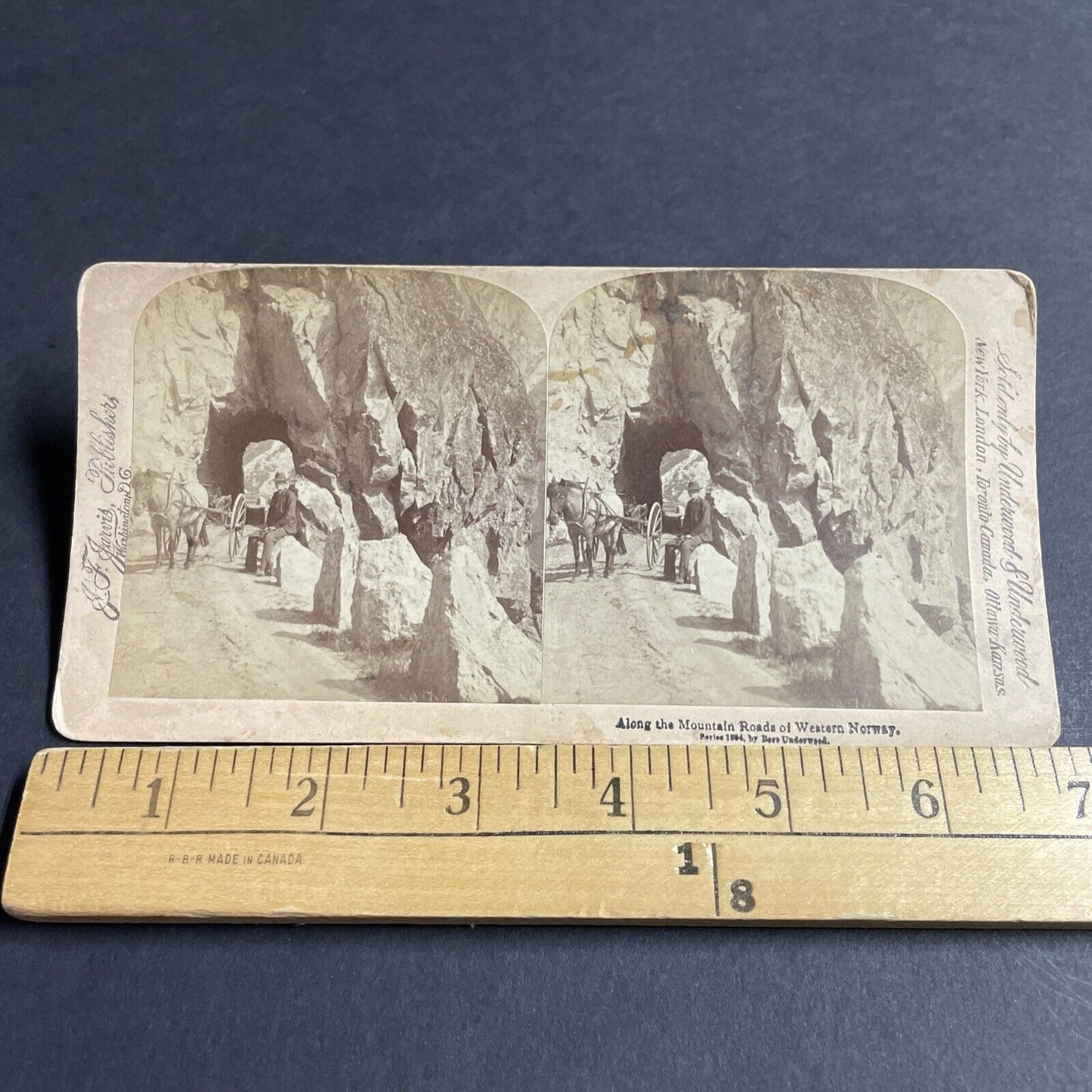 Antique 1894 Men Travel Mountains Western Norway Stereoview Photo Card P4360