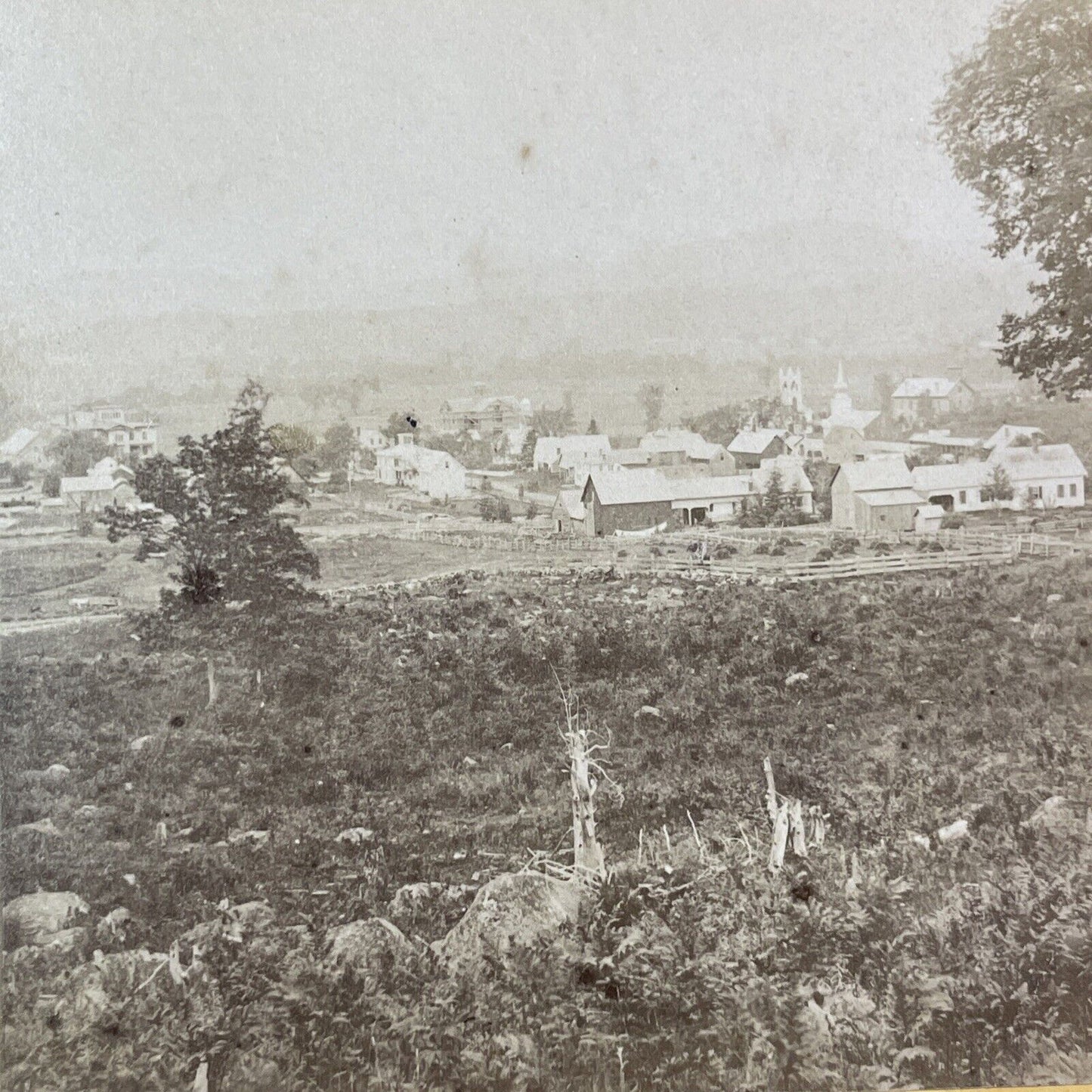 Lancaster New Hampshire Village Stereoview Franklin White Antique c1870s Y917