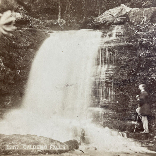 Antique 1860s Delaware Water Gap Waterfall Falls Stereoview Photo Card P4793