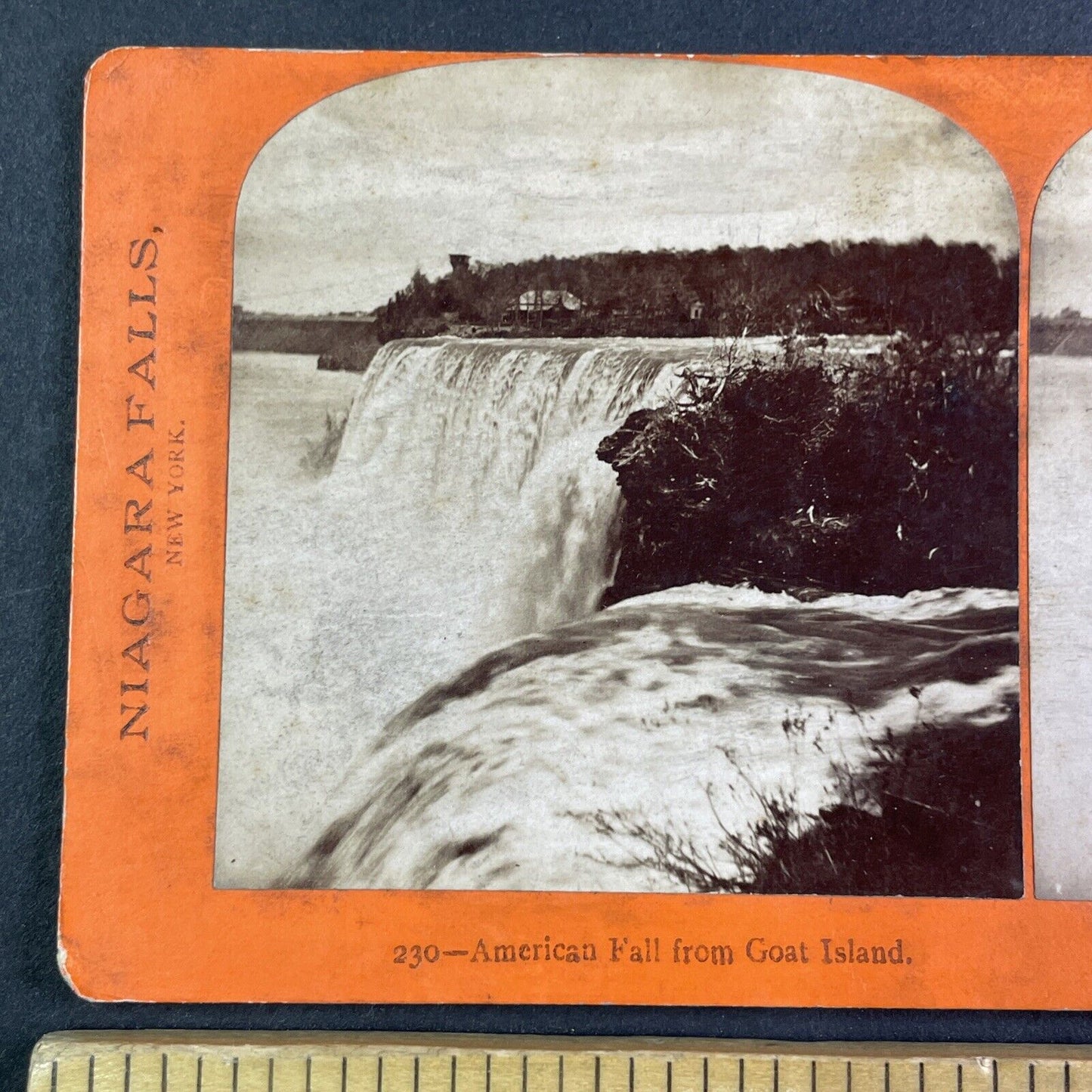 Niagara Falls From Goat Island Stereoview George Curtis Antique c1870s Y2426