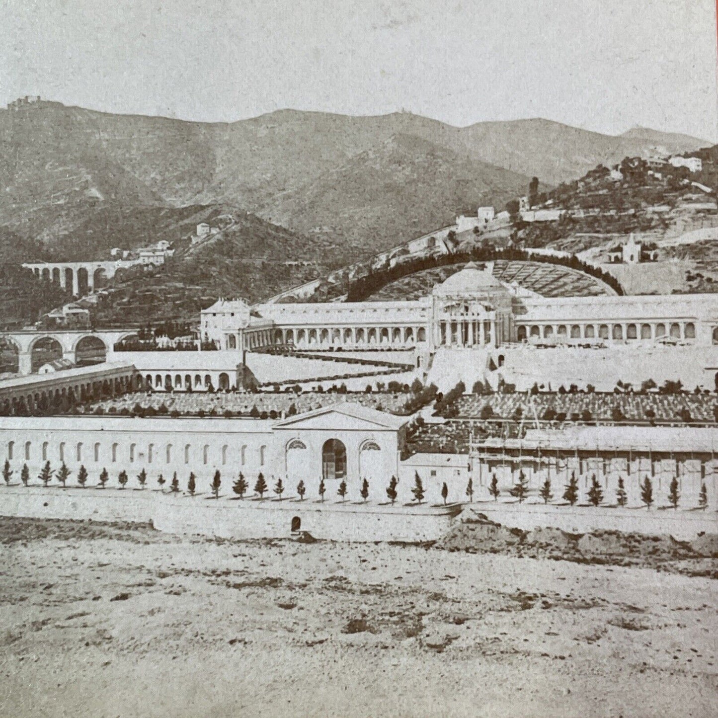 Genoa Staglieno Monumental Cemetery Italy Stereoview Giacomo Brogi c1865 Y1416