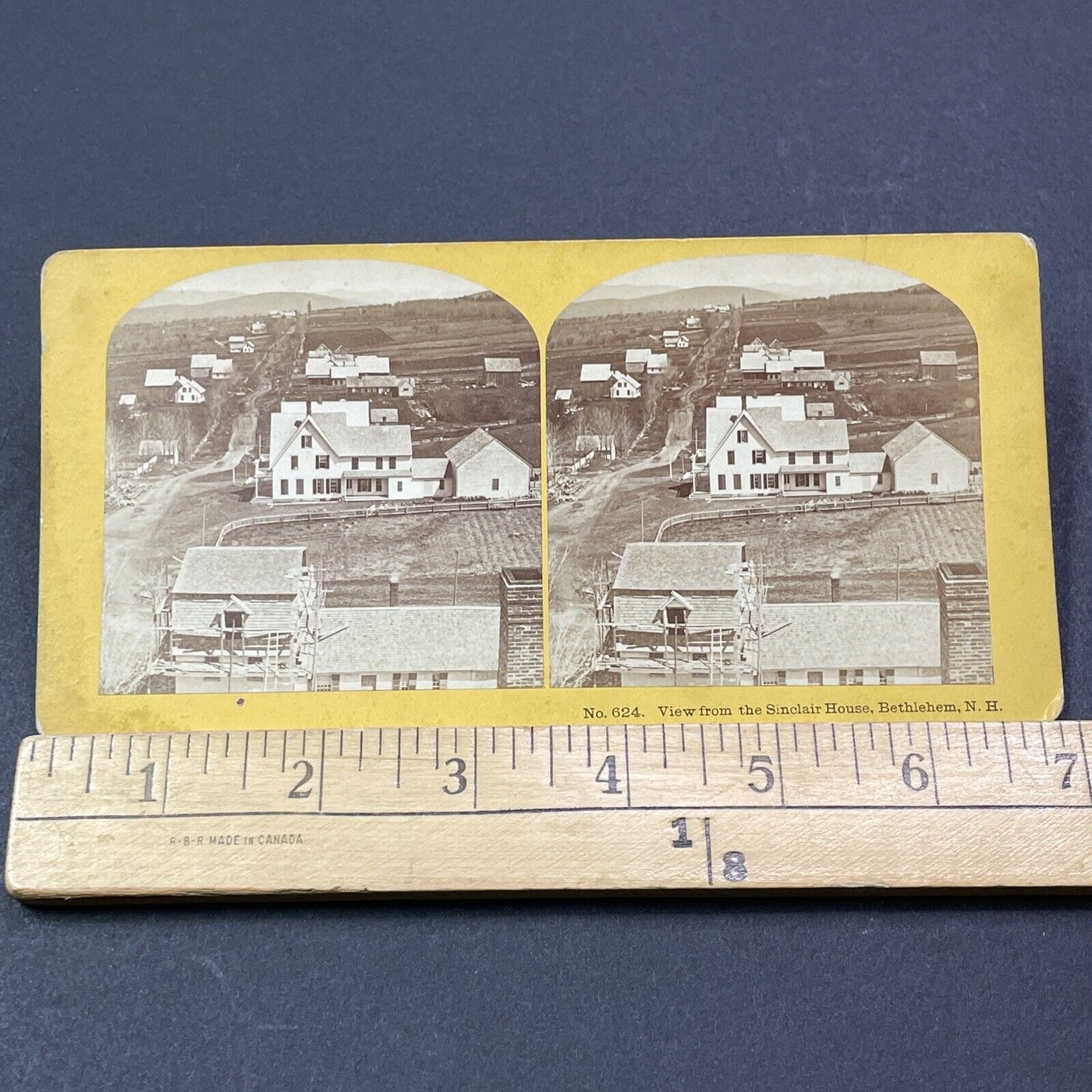 Antique 1870s Bethlehem New Hampshire Downtown Stereoview Photo Card V2061