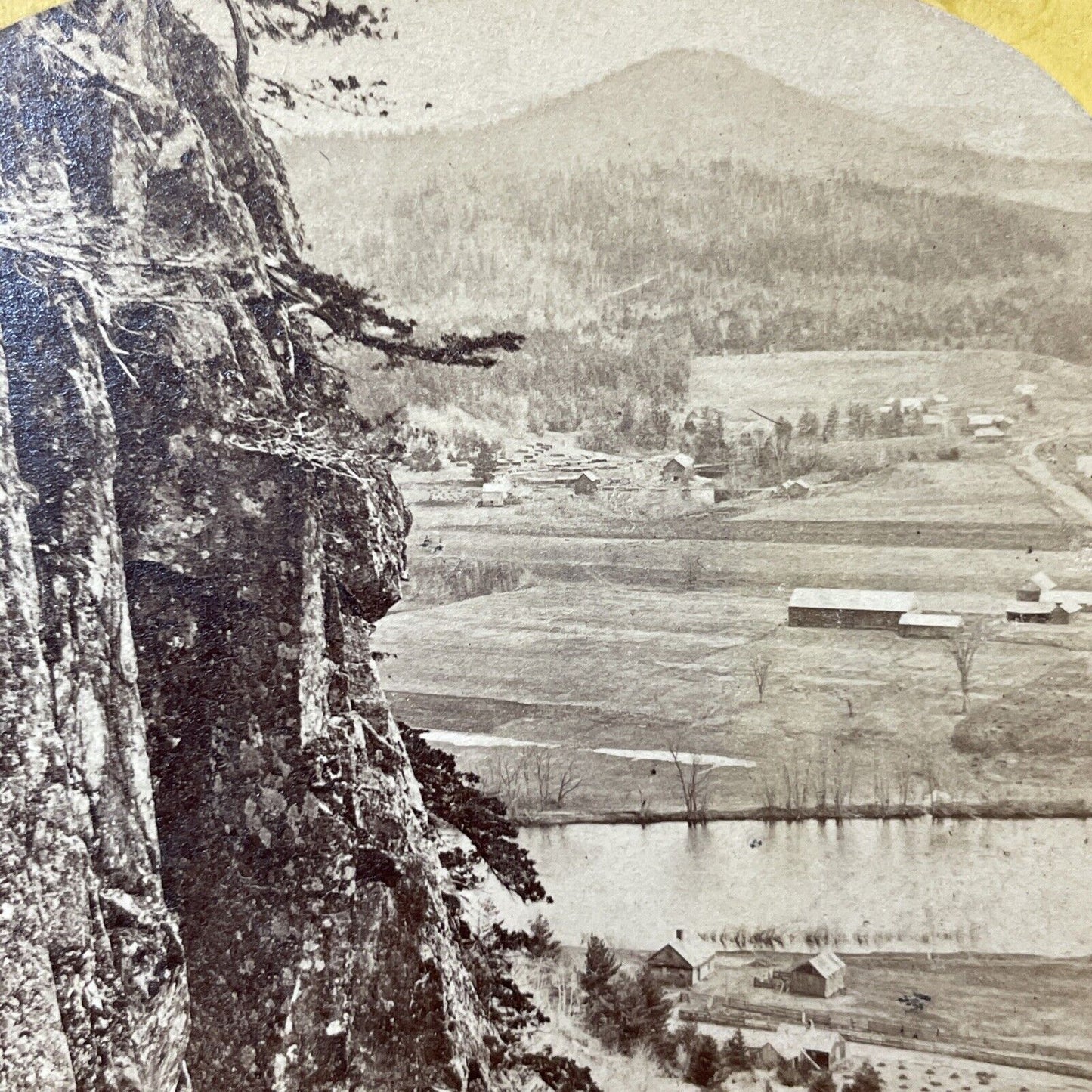 Antique 1860s Sunday Mountain Orford New Hampshire Stereoview Photo Card V2137