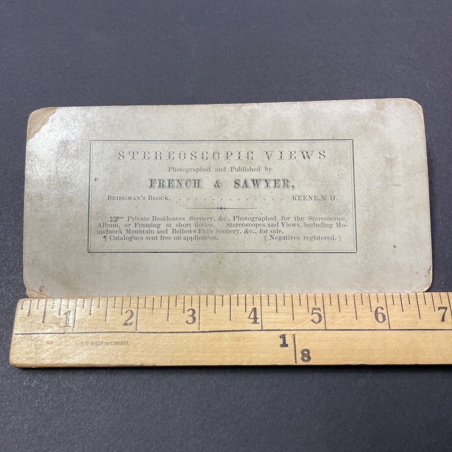 Antique 1860s JA French In Marlborough New Hampshire Stereoview Photo Card V2126