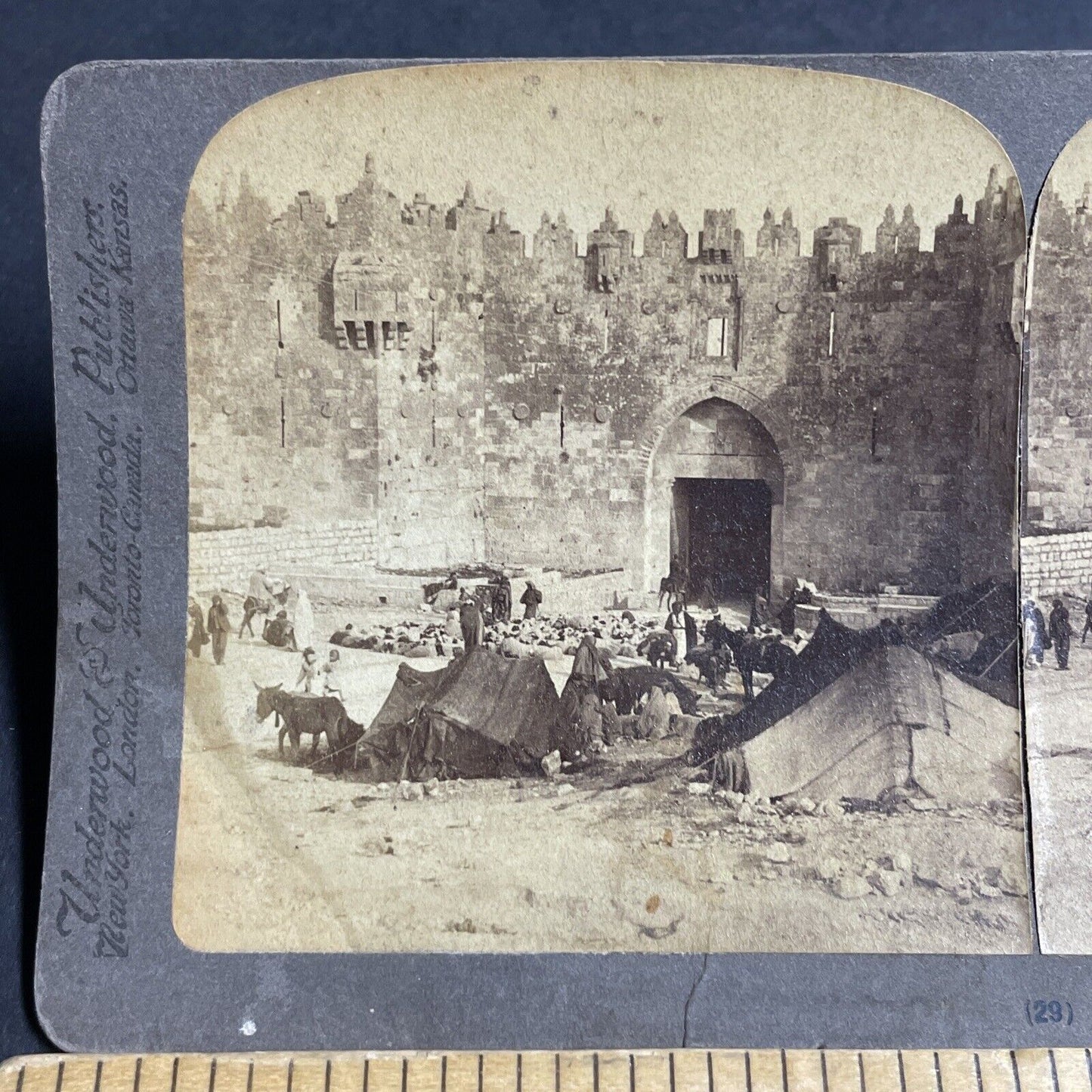 Antique 1898 Sheep Herders Camp Outside Bethlehem Stereoview Photo Card P4165