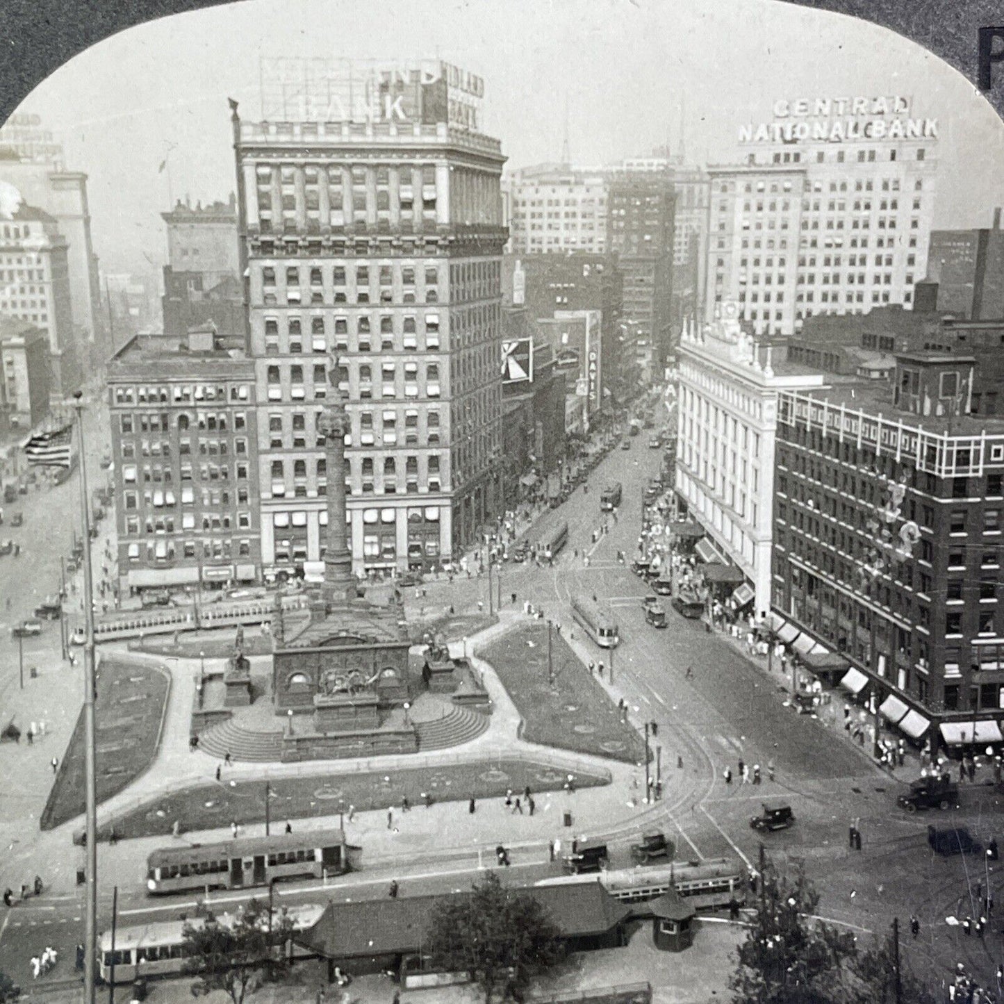 Midland Bank Tower Cleveland Ohio Stereoview Antique c1920 Y1194