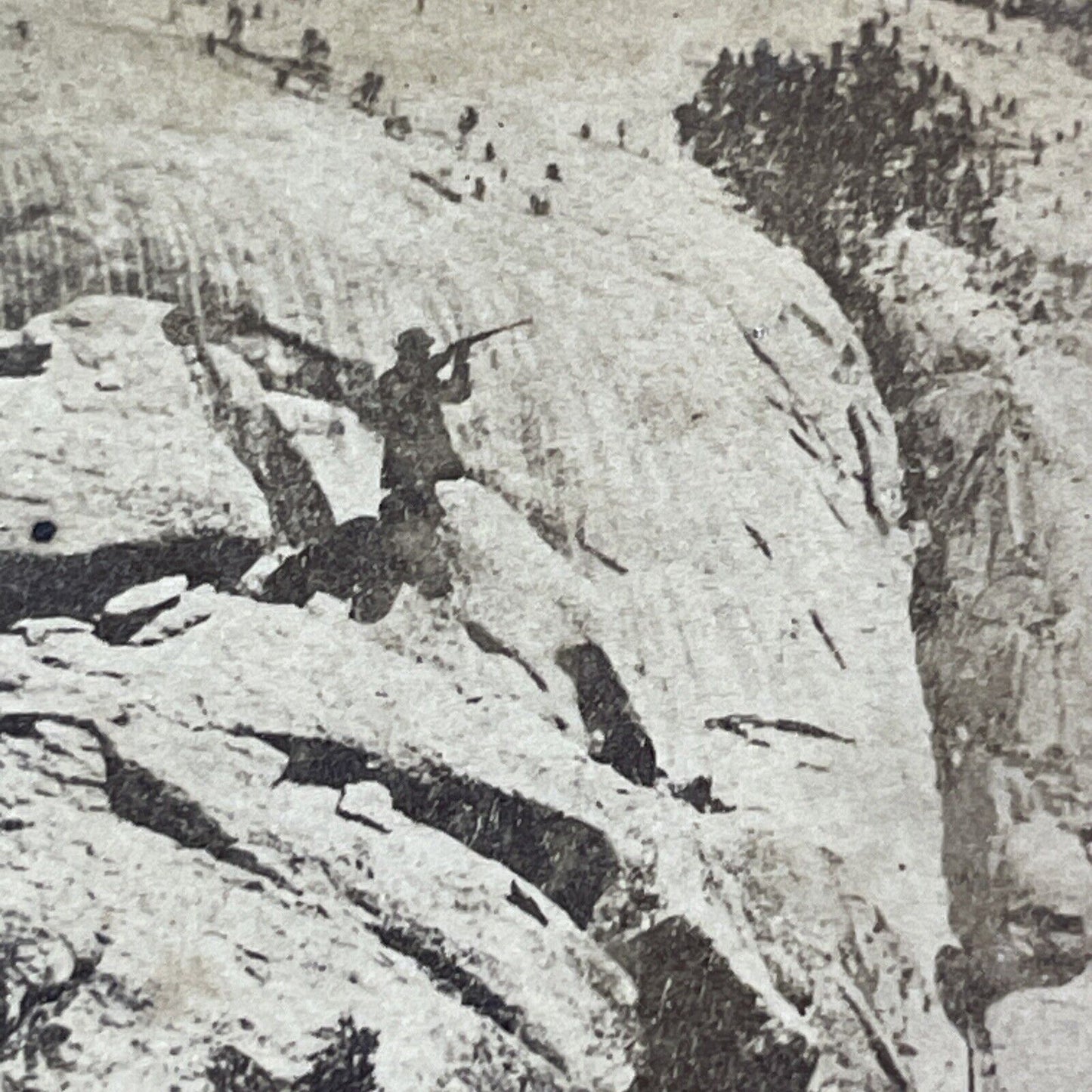 Rifle Shot Tenaya Canyon Yosemite Stereoview Thomas Houseworth? c1868 X2713