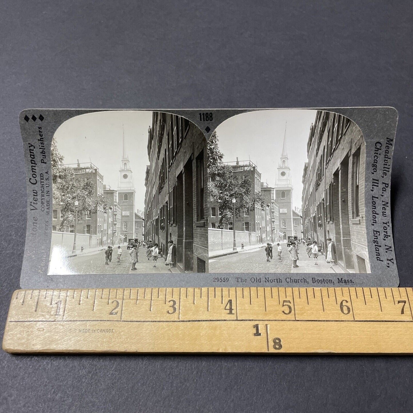 Antique 1910s Poor Children In Boston Massachusetts Stereoview Photo Card V2634