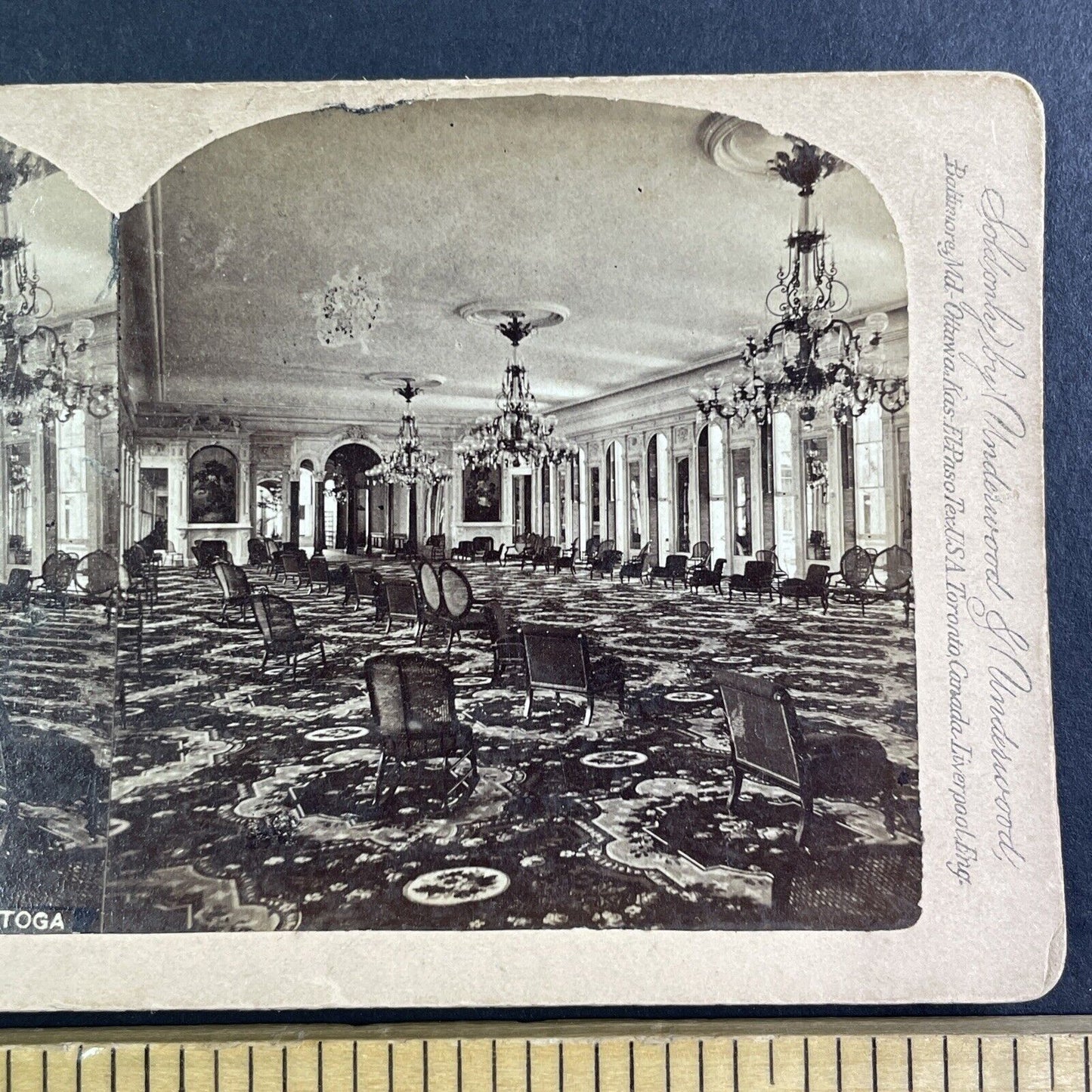 Grand Union Hotel Saratoga Springs NY Stereoview Charles Bierstadt c1880 Y1196