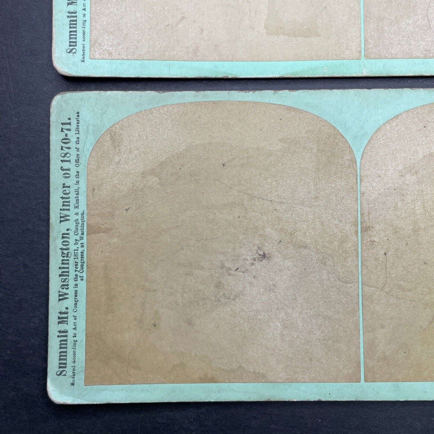 Lot Of 3 Antique Overexposed 'Blank' Stereoview Photo Cards From 1871 P580-116