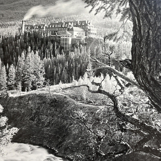 Antique 1905 Banff Springs Hotel Alberta Rockies Stereoview Photo Card PC863