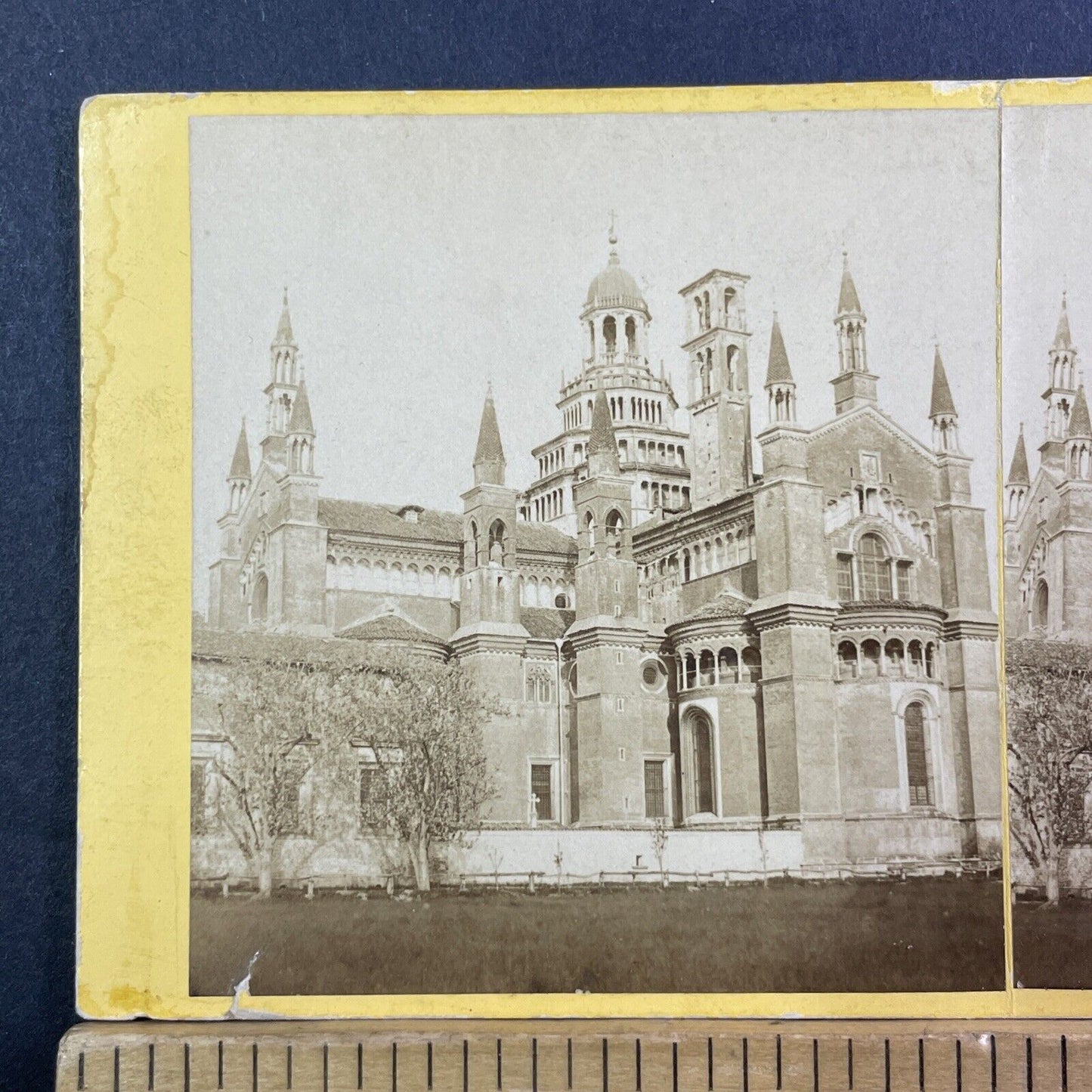 Certosa di Pavia Monastery Stereoview Lombardy Italy Antique c1865 X1360