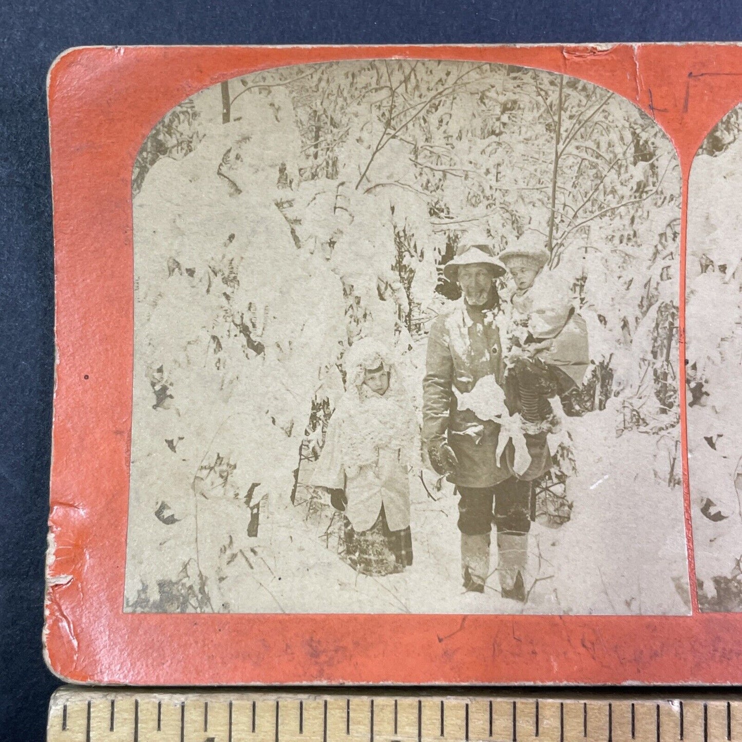 Benjamin W. Kilburn With His Grandchildren Stereoview Antique c1892 X3663