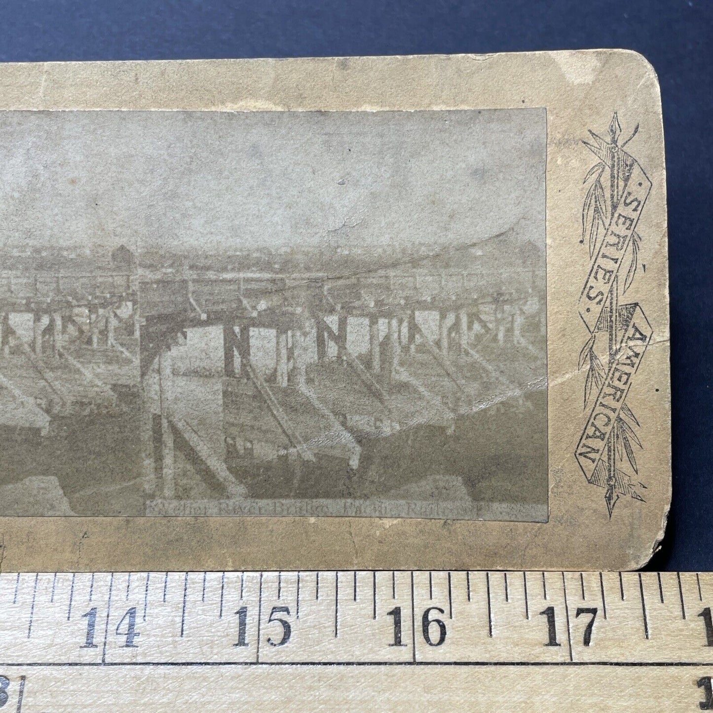 Antique 1890s Weber River Rail Bridge Salt Lake City Stereoview Photo Card P1814