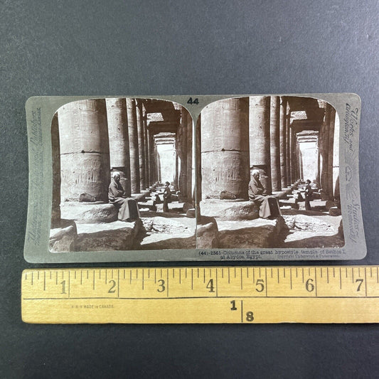 Temple of Sethos I Abydos Egypt Stereoview James H. Breasted Antique c1905 Y956