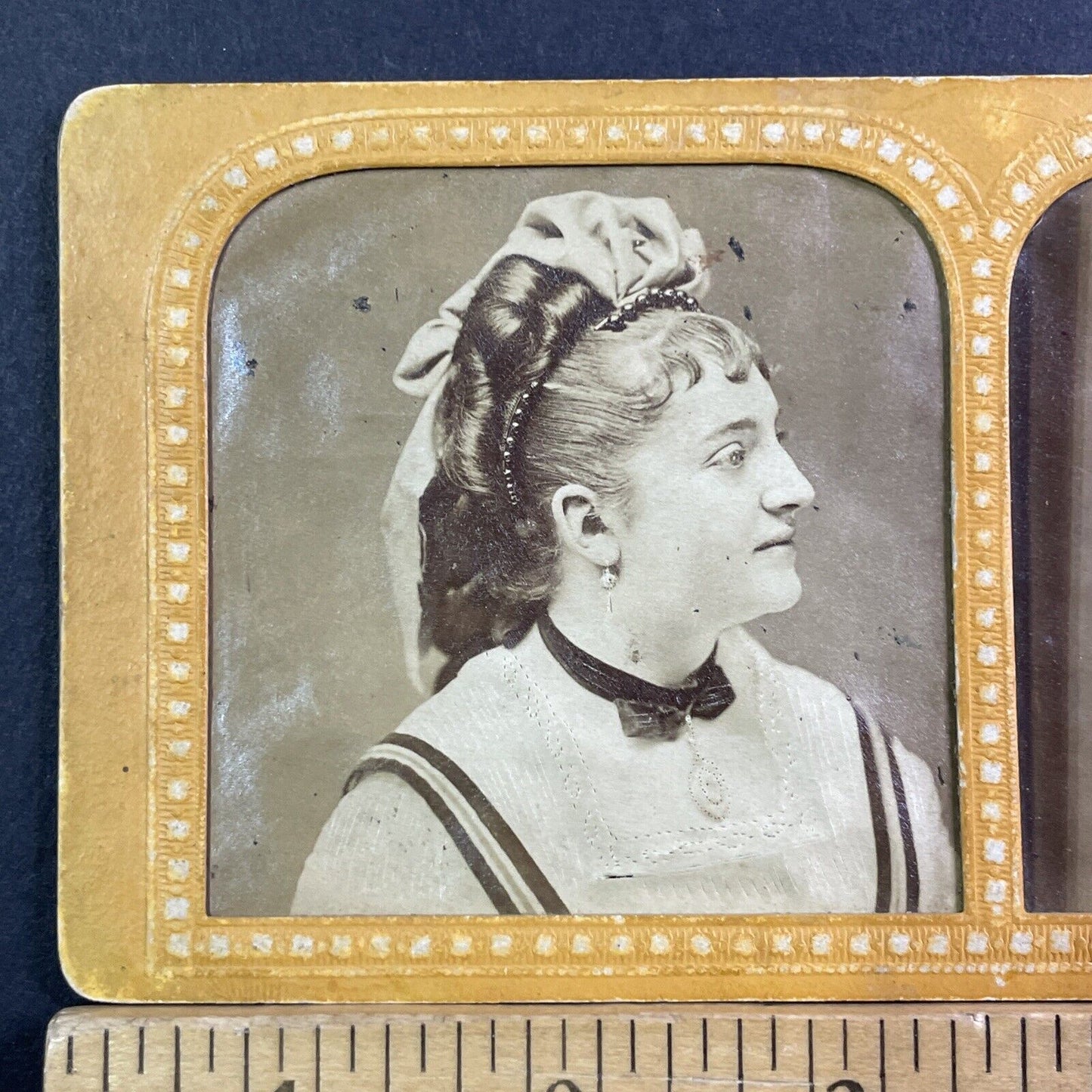 Actress As Mademoiselle Duclos Stereoview French Tissue Antique c1860s XT2109