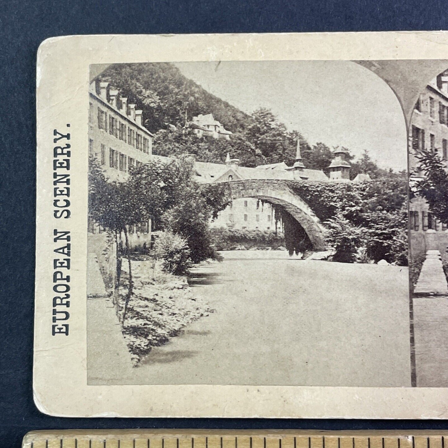 Lestelle Betharram Bridge France Stereoview French Alps Antique c1880 X3712