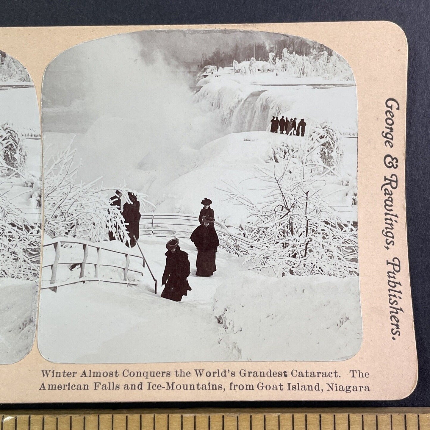 Niagara Falls Frozen Deep Freeze Stereoview George and Rawlings c1901 Y1457