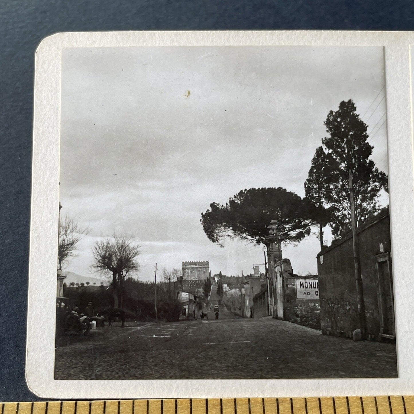 Antique 1925 Marcus Licinius Crassus Rome Italy OOAK Stereoview Photo Card P3272