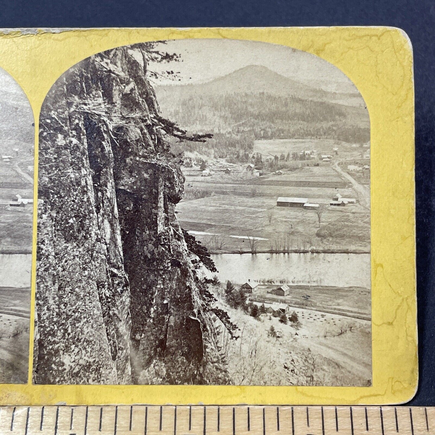 Antique 1860s Sunday Mountain Orford New Hampshire Stereoview Photo Card V2137