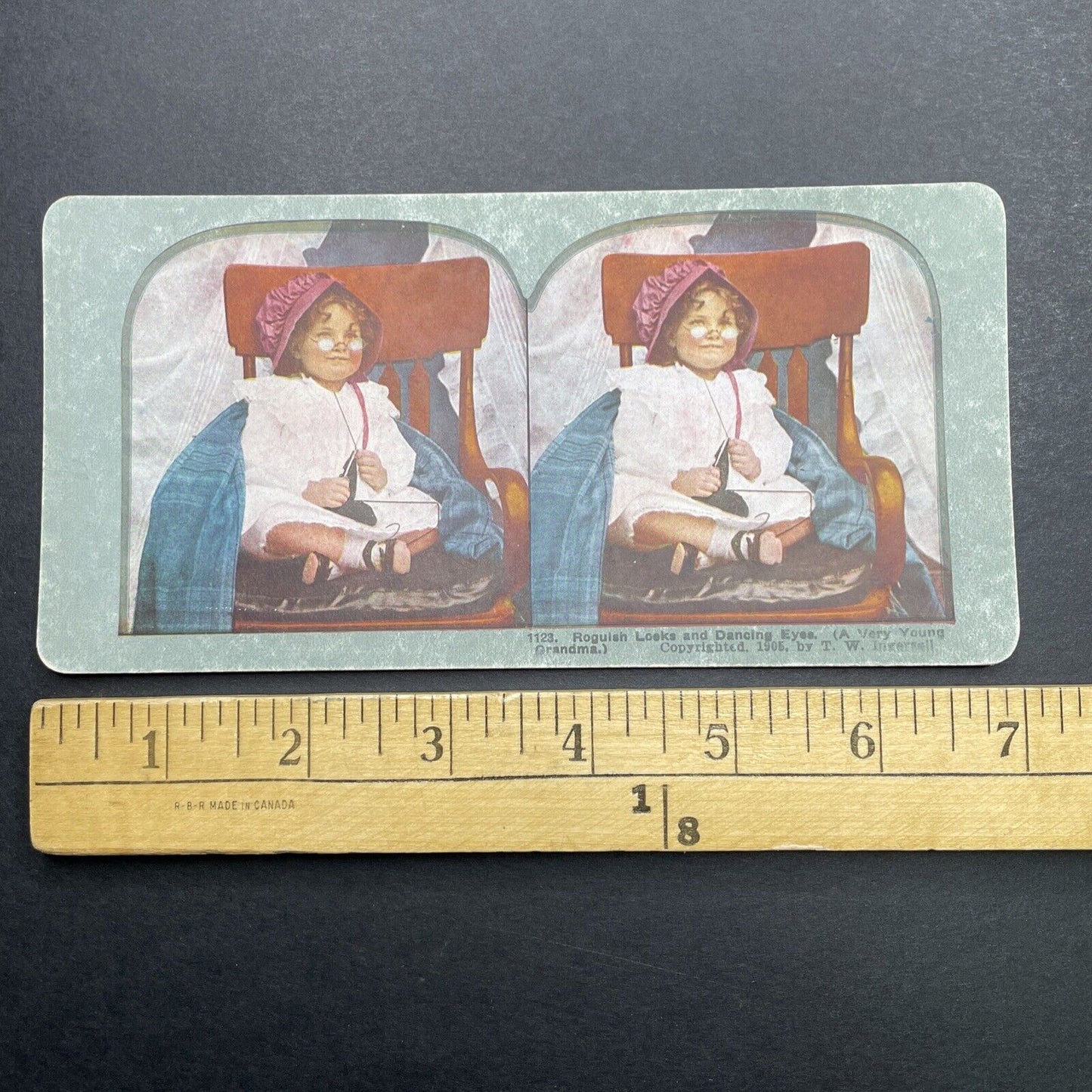 Antique 1905 Girl Dresses Up In Grandmothers Clothes Stereoview Photo Card P1247