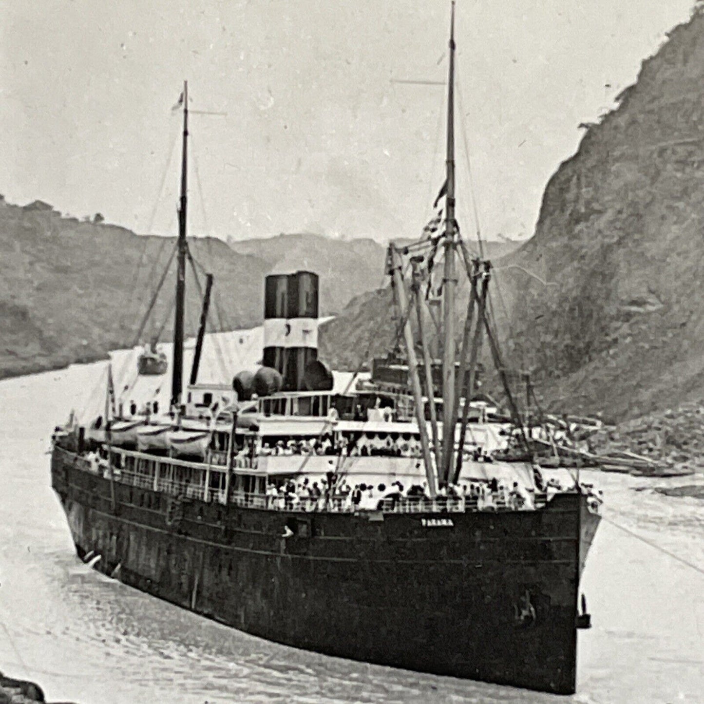 Antique 1910s SS Aleutian / SS Panama Steam Ship Stereoview Photo Card P4423