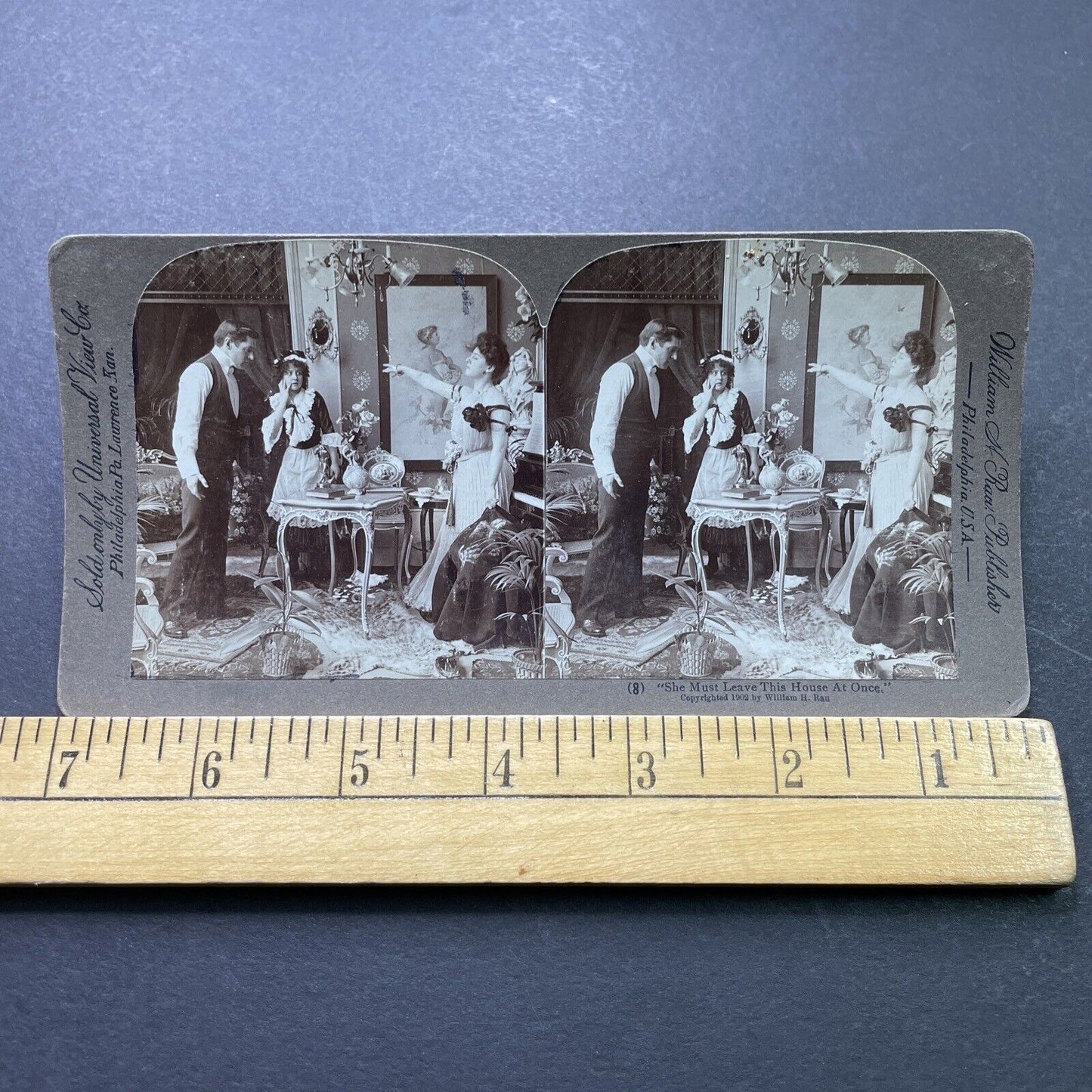 Antique 1902 Man And Woman Caught Having Affair Stereoview Photo Card P1981