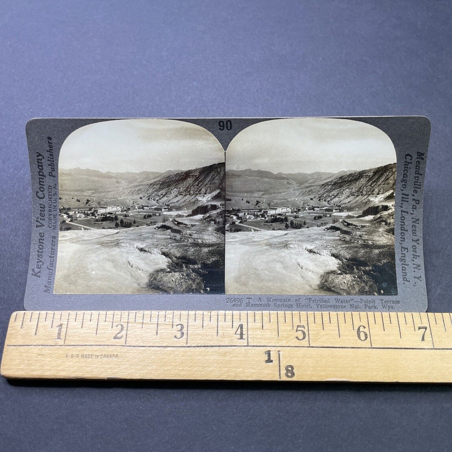 Antique 1909 Mammoth Springs Hotel Yellowstone WY Stereoview Photo Card P2761