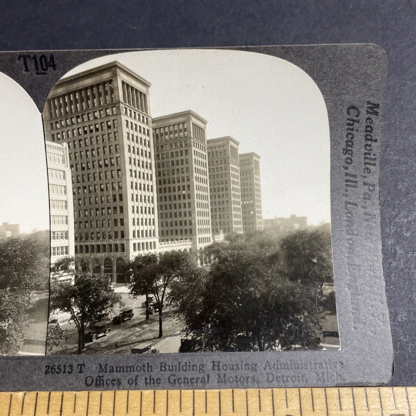 Antique 1920s General Motors GM Buildings Detroit MI Stereoview Photo Card P4831