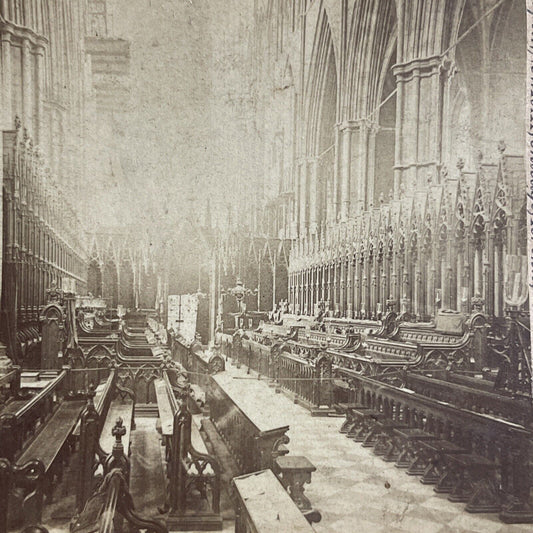 Antique 1880s Westminster Abbey Church London Stereoview Photo Card P4536