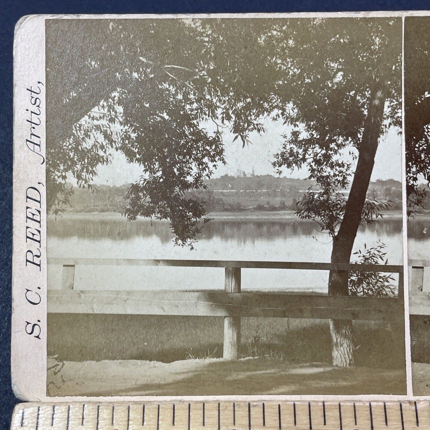 Antique 1871 The Merrimack River South New Hampshire Stereoview Photo Card V2114