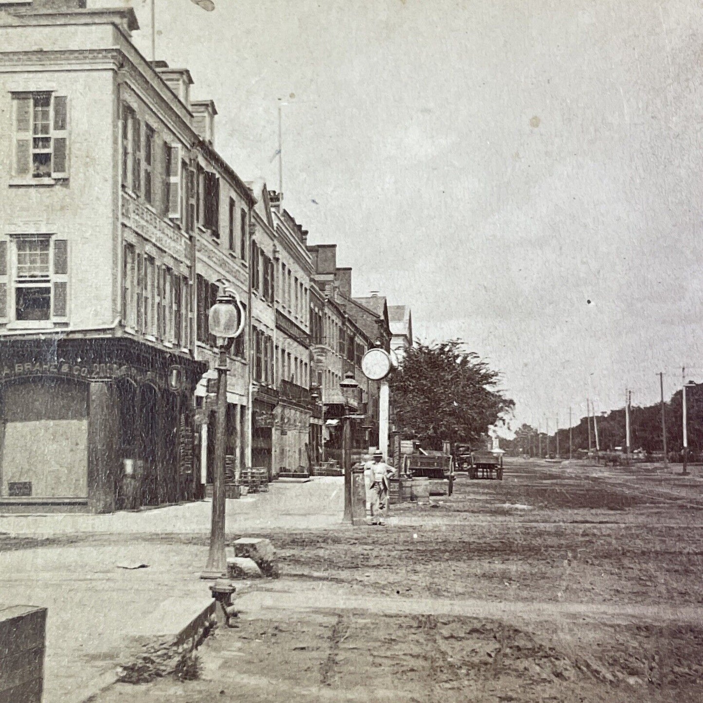 Broad Street Augusta Georgia Stereoview John Usher Antique c1875 Y423